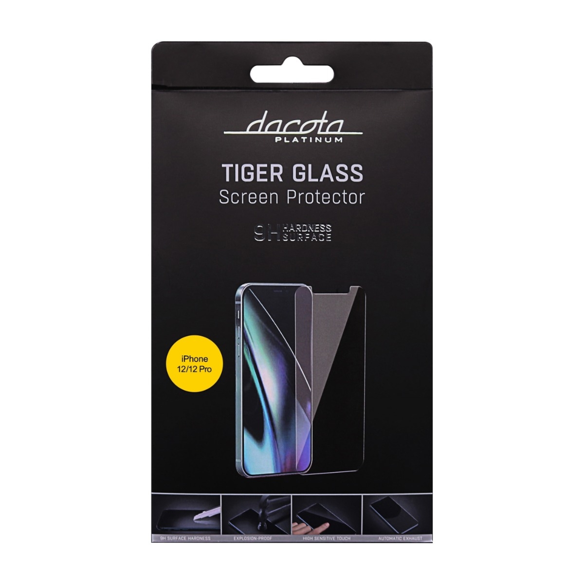 Dacota Platinum iPhone 12/12 Pro Tiger Glass skærmbeskytter, gennemsigtigt billede 4