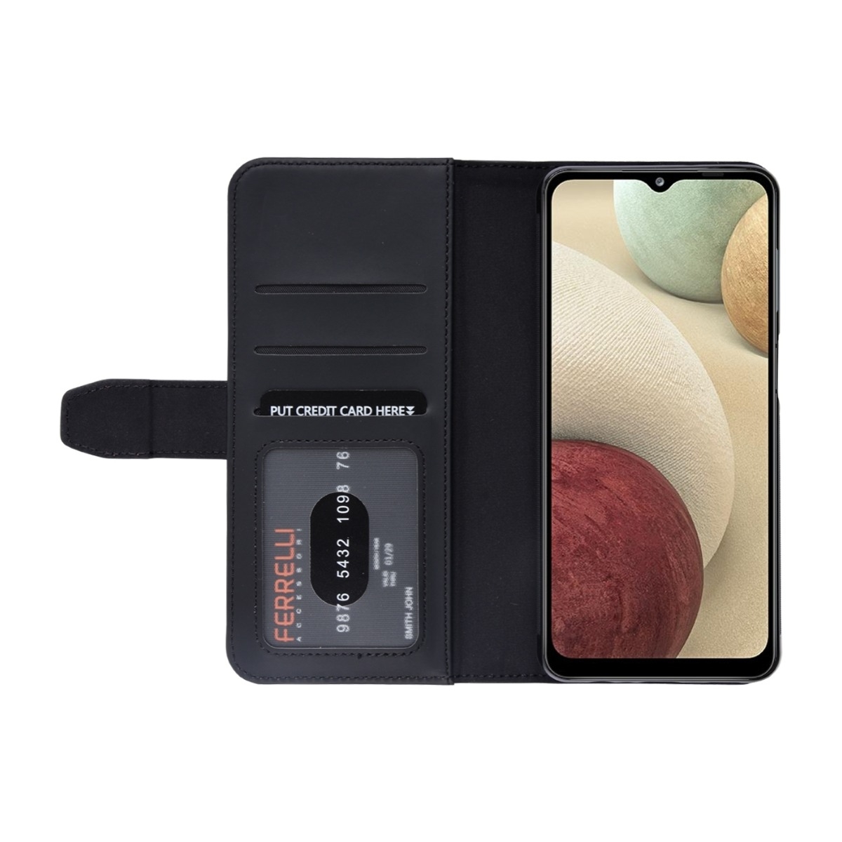 Ferrelli Duo Flip Cover Samsung Galaxy A12, sort billede 3