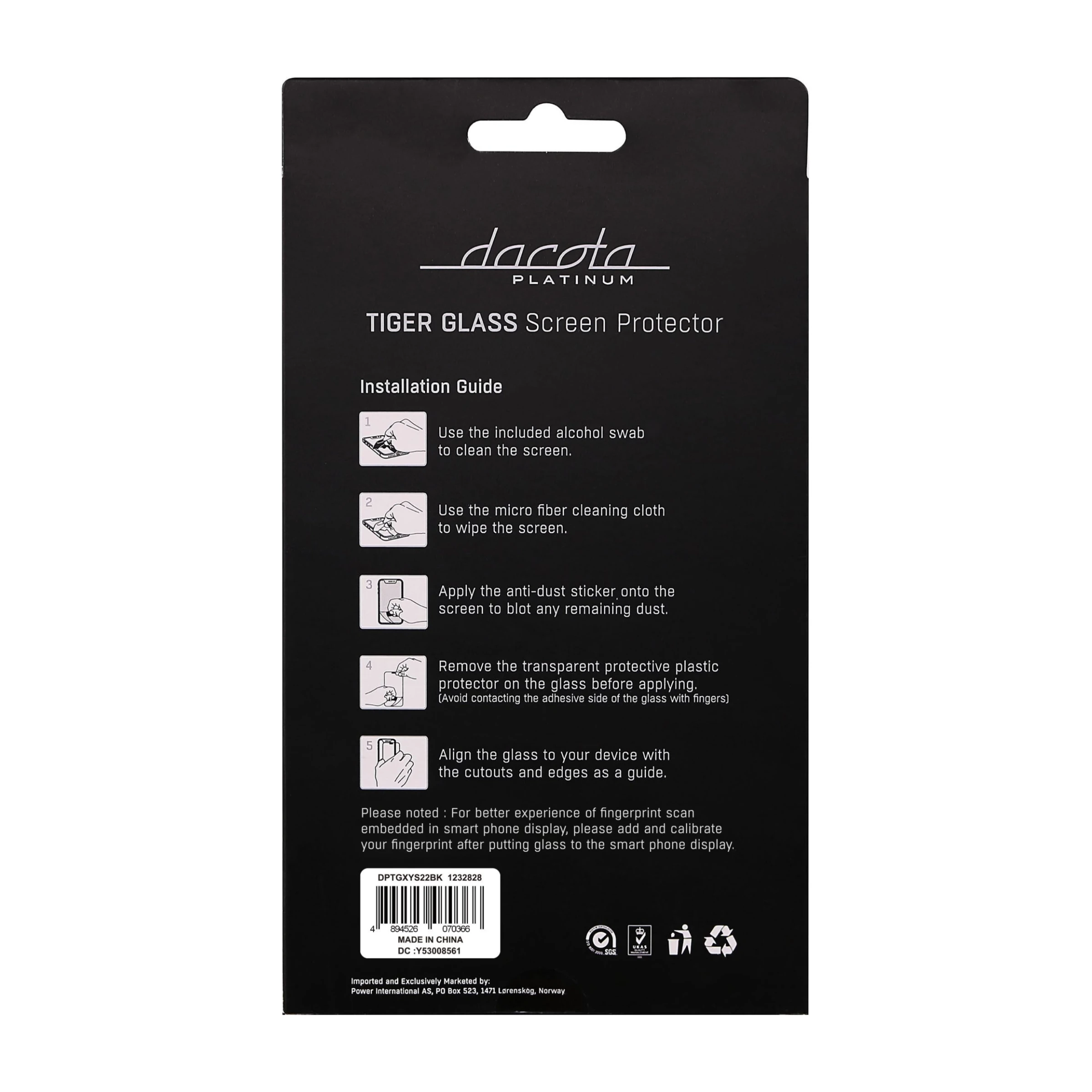 Dacota Platinum Samsung Galaxy S22 Tiger Glass 3D skærmbeskytter, sort billede 4