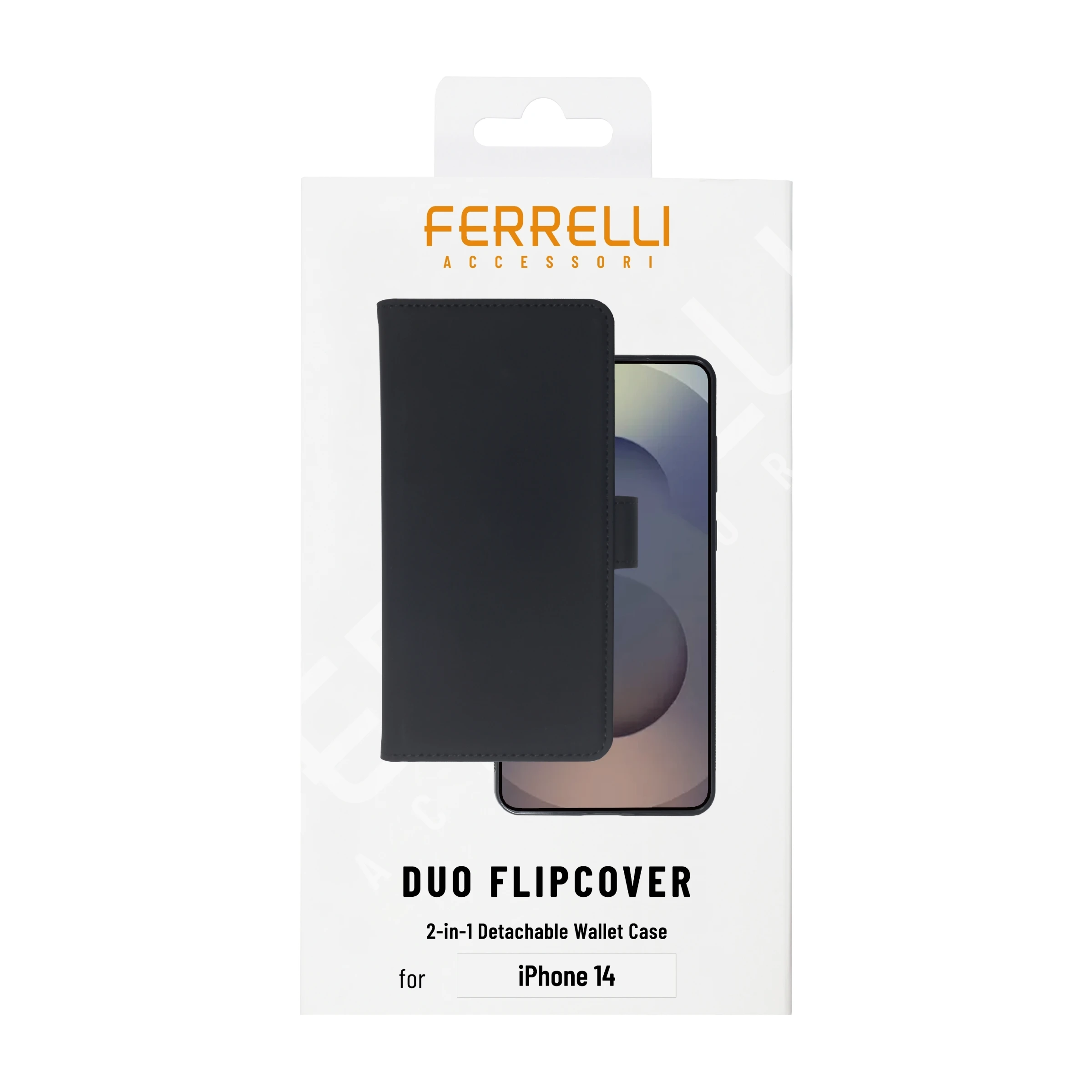 Ferrelli Duo Flip Cover iPhone 14, sort billede 3