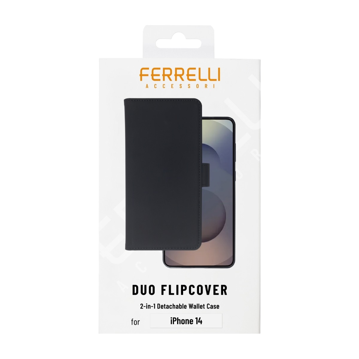 Ferrelli Duo Flip Cover iPhone 14, sort billede 2