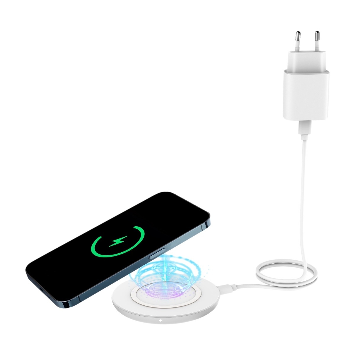 Dacota Platinum trådløs oplader 15 W Kit, hvid billede 1