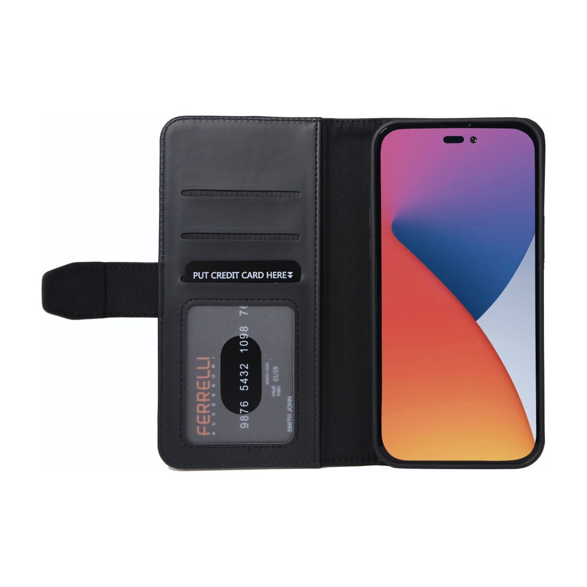 Ferrelli iPhone 15 Pro Max Duo Flip Cover, sort billede 4