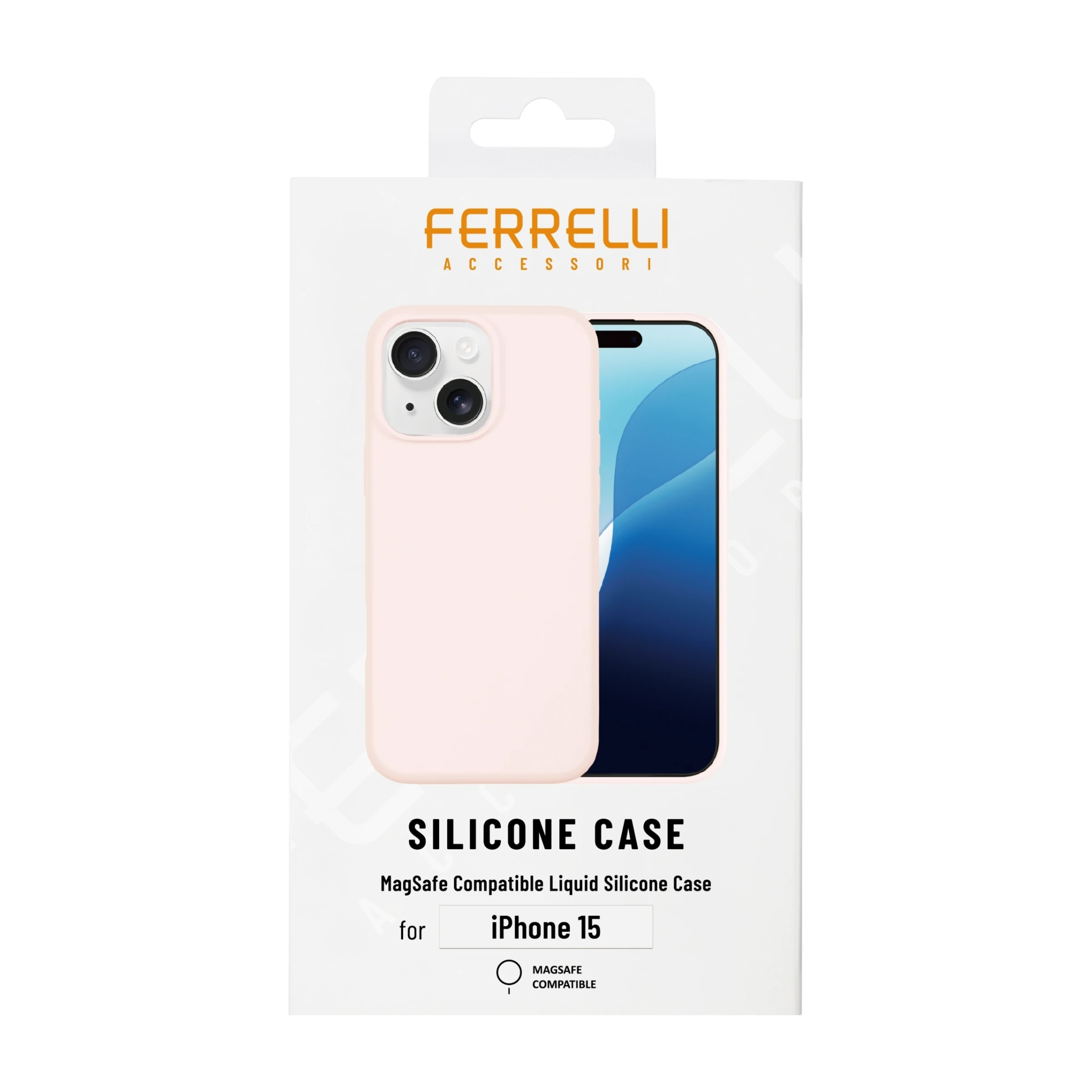 Ferrelli iPhone 15 magnetisk Liquid silikone-cover, lyserød billede 4