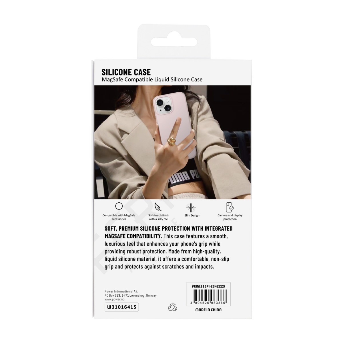 Ferrelli iPhone 15 magnetisk Liquid silikone-cover, lyserød billede 3