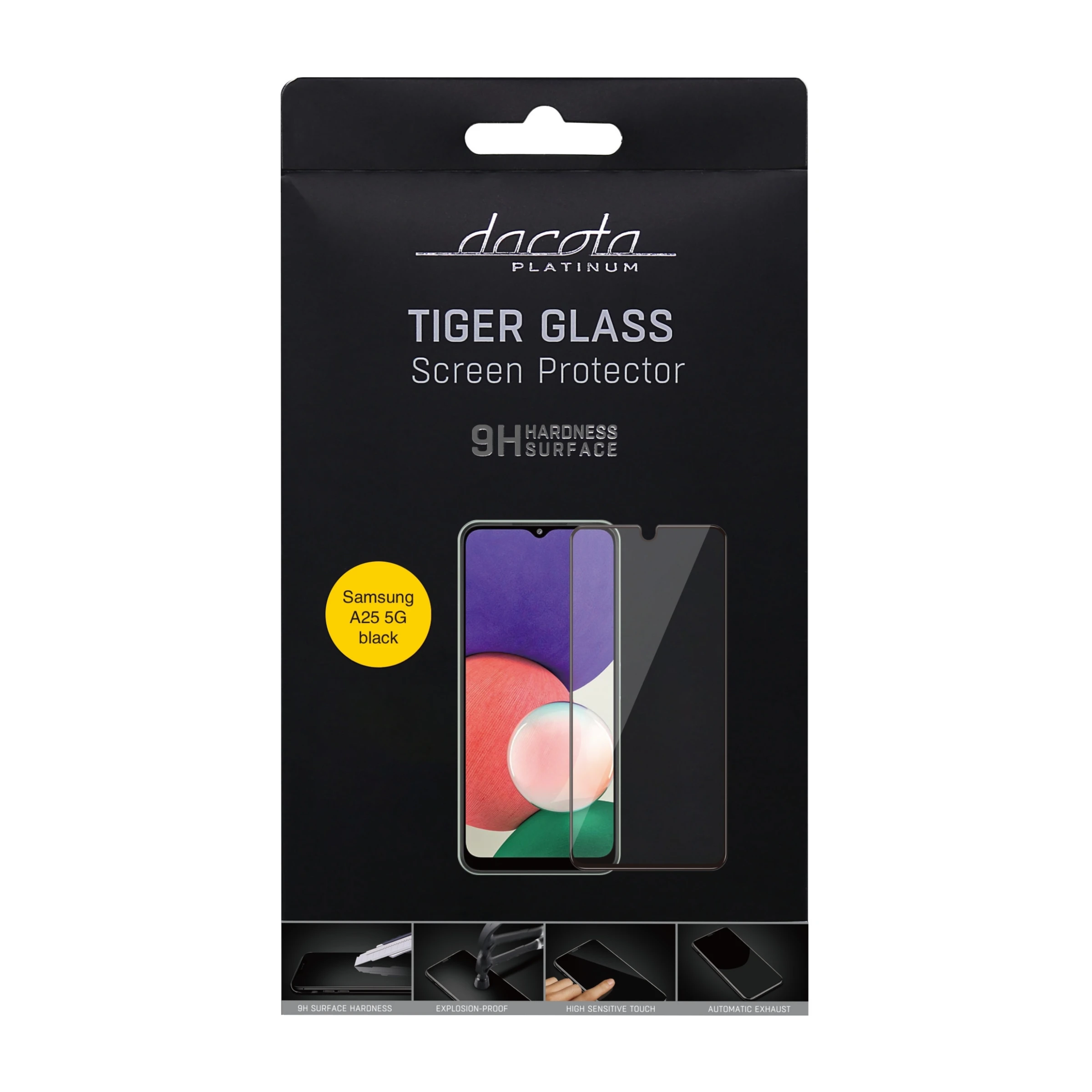 Dacota Platinum Samsung Galaxy A25 5G Tiger Glass skærmbeskytter, sort billede 3