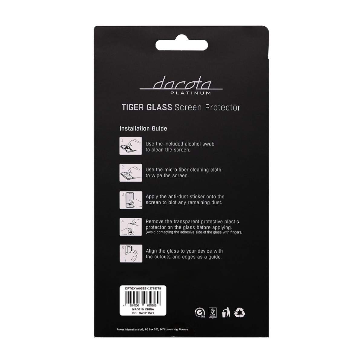Dacota Platinum Samsung Galaxy A05S Tiger Glass skærmbeskytter, sort billede 4