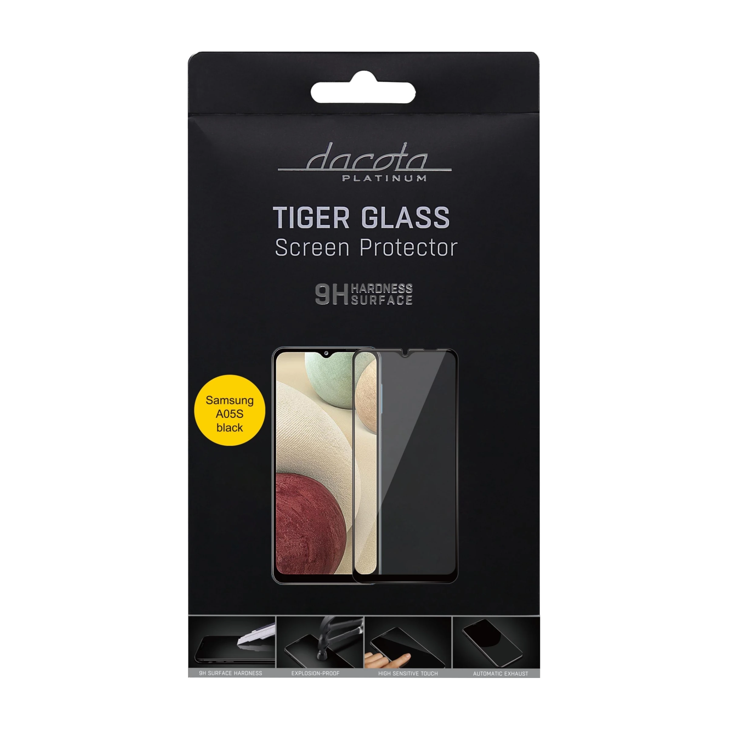Dacota Platinum Samsung Galaxy A05S Tiger Glass skærmbeskytter, sort billede 3