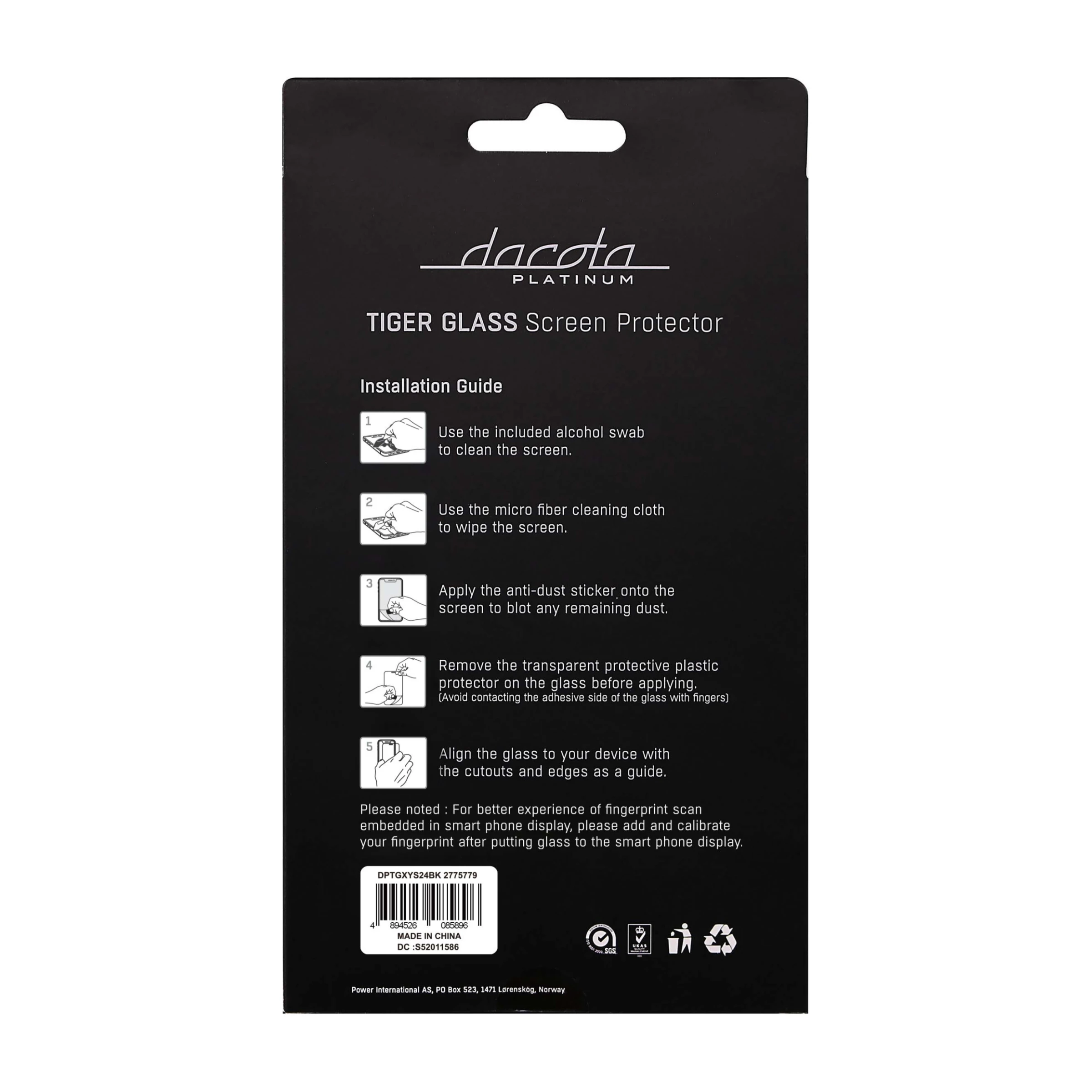 Dacota Platinum Samsung Galaxy S25/S24 Tiger Glass skærmbeskytter, sort billede 3