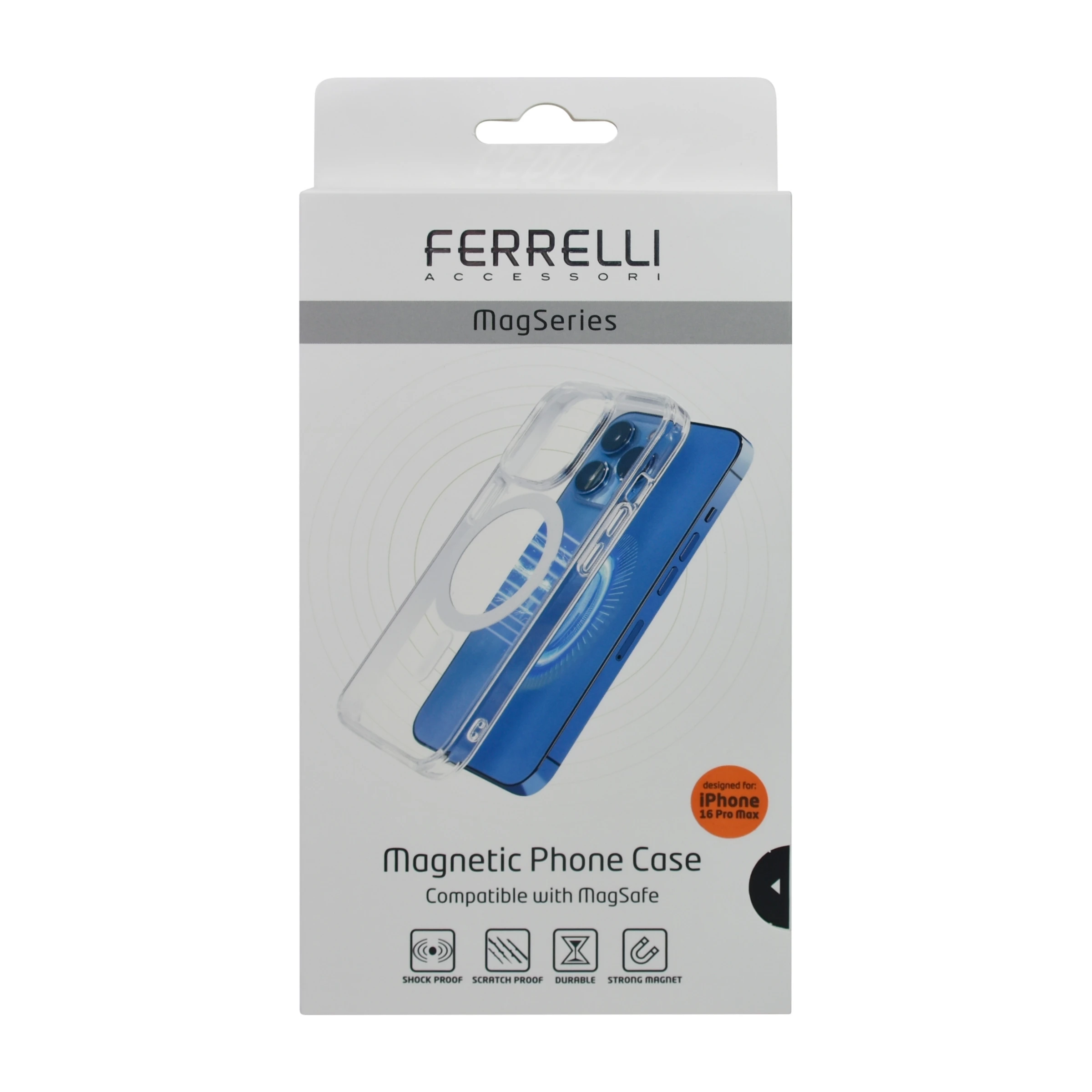 Ferrelli iPhone 16 Pro Max magnetisk, gennemsigtigt cover billede 4