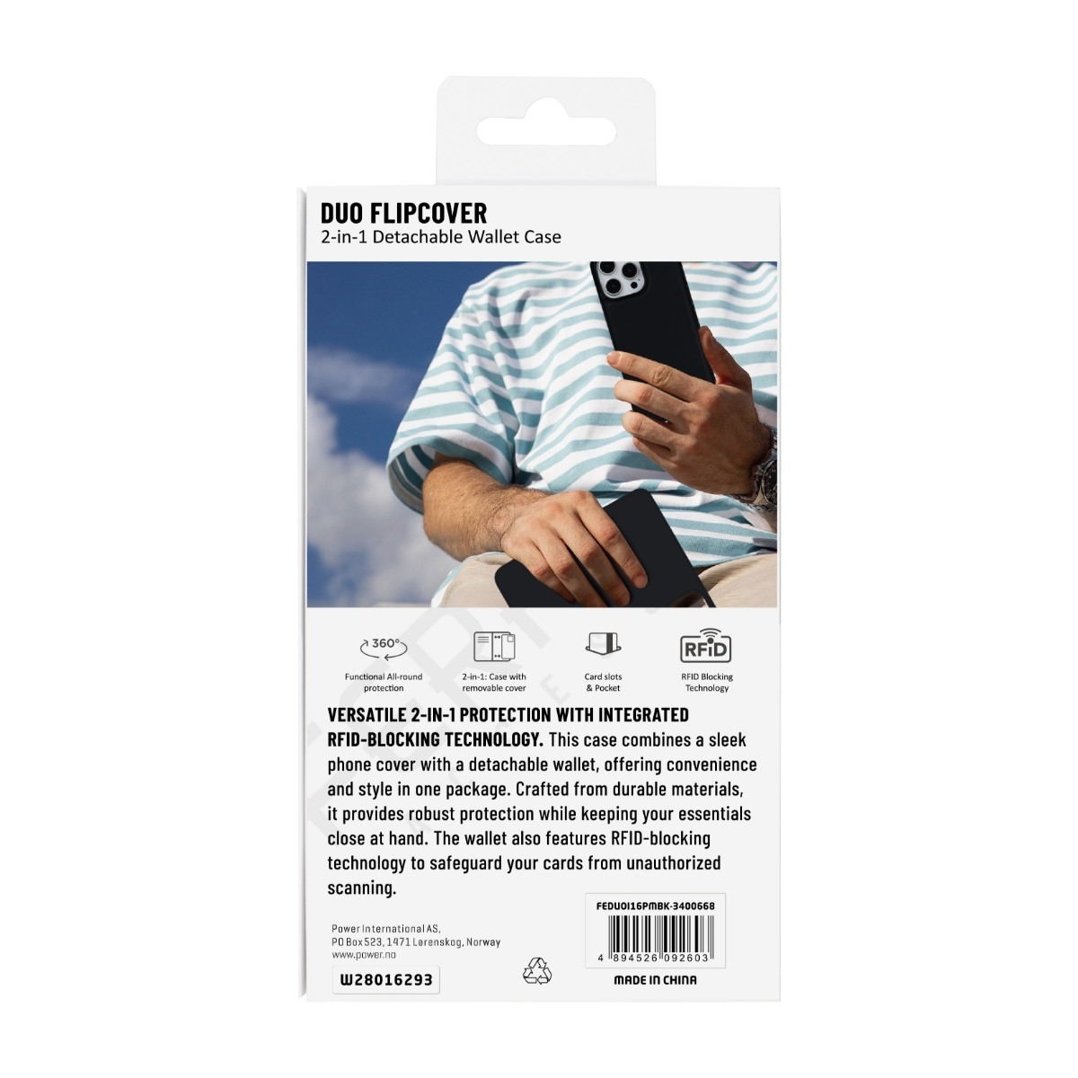 Ferrelli iPhone 16 Pro Max Duo Flip Cover, sort billede 3