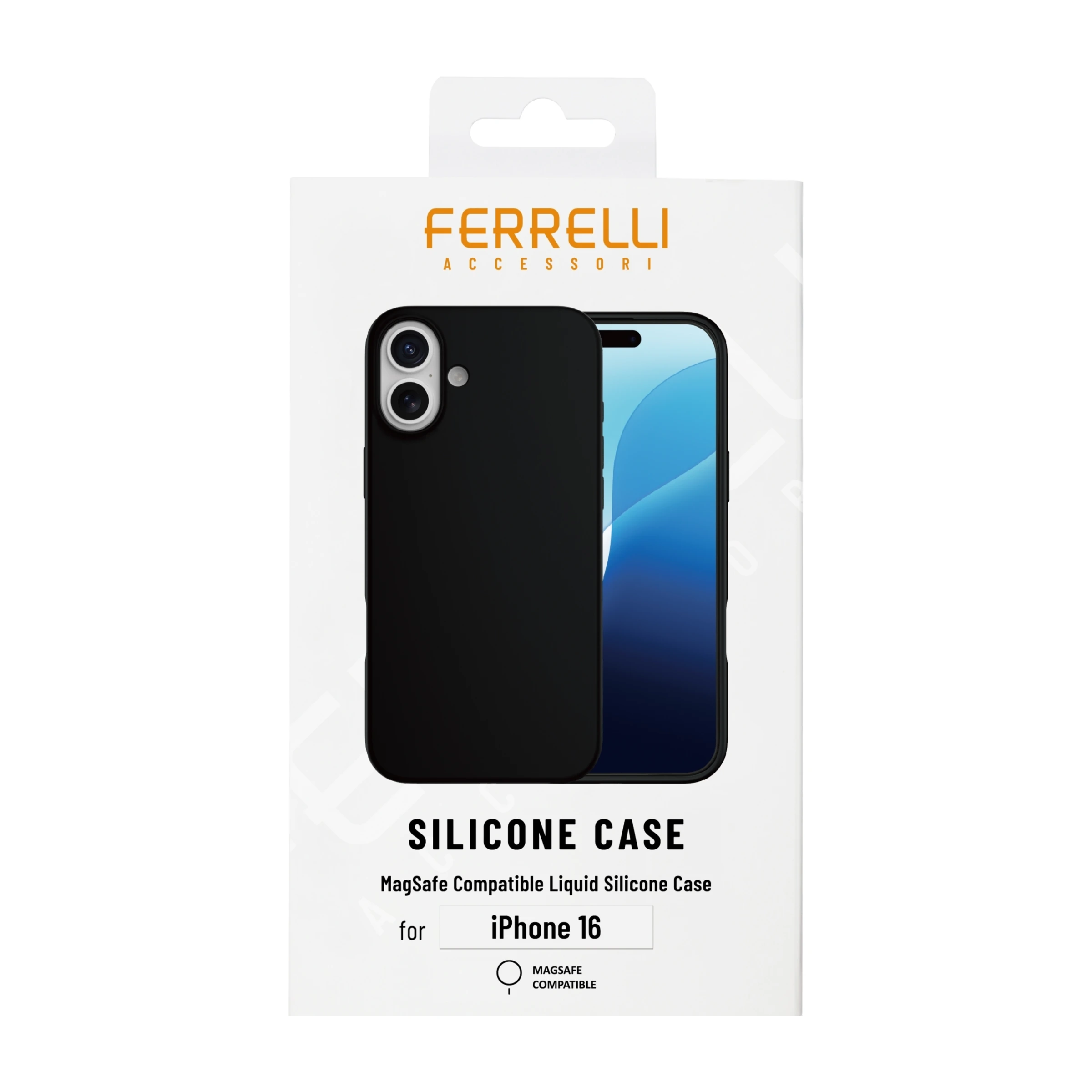 Ferrelli iPhone 16 magnetisk Liquid silikone-cover, sort billede 4