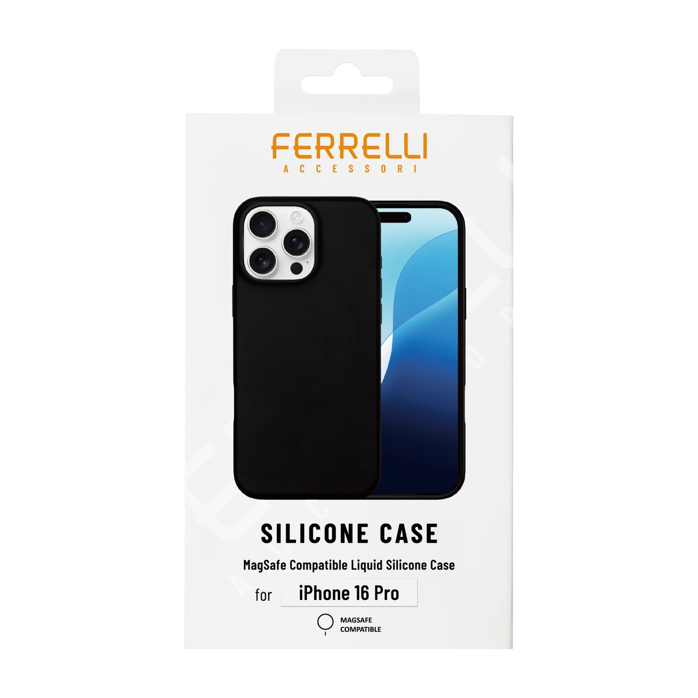 Ferrelli iPhone 16 Pro magnetisk Liquid silikone-cover, sort billede 4