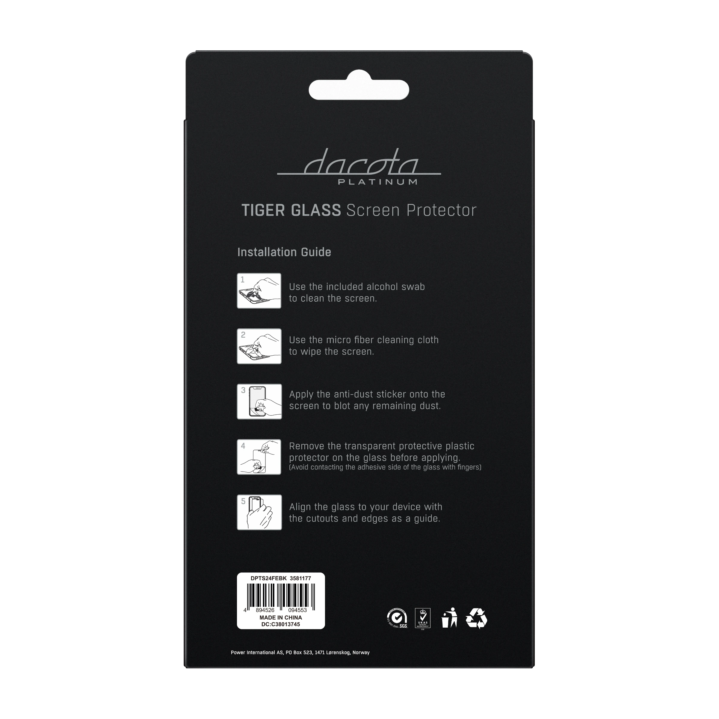 Dacota Platinum Samsung Galaxy S24 FE Tiger Glass skærmbeskytter, sort billede 4