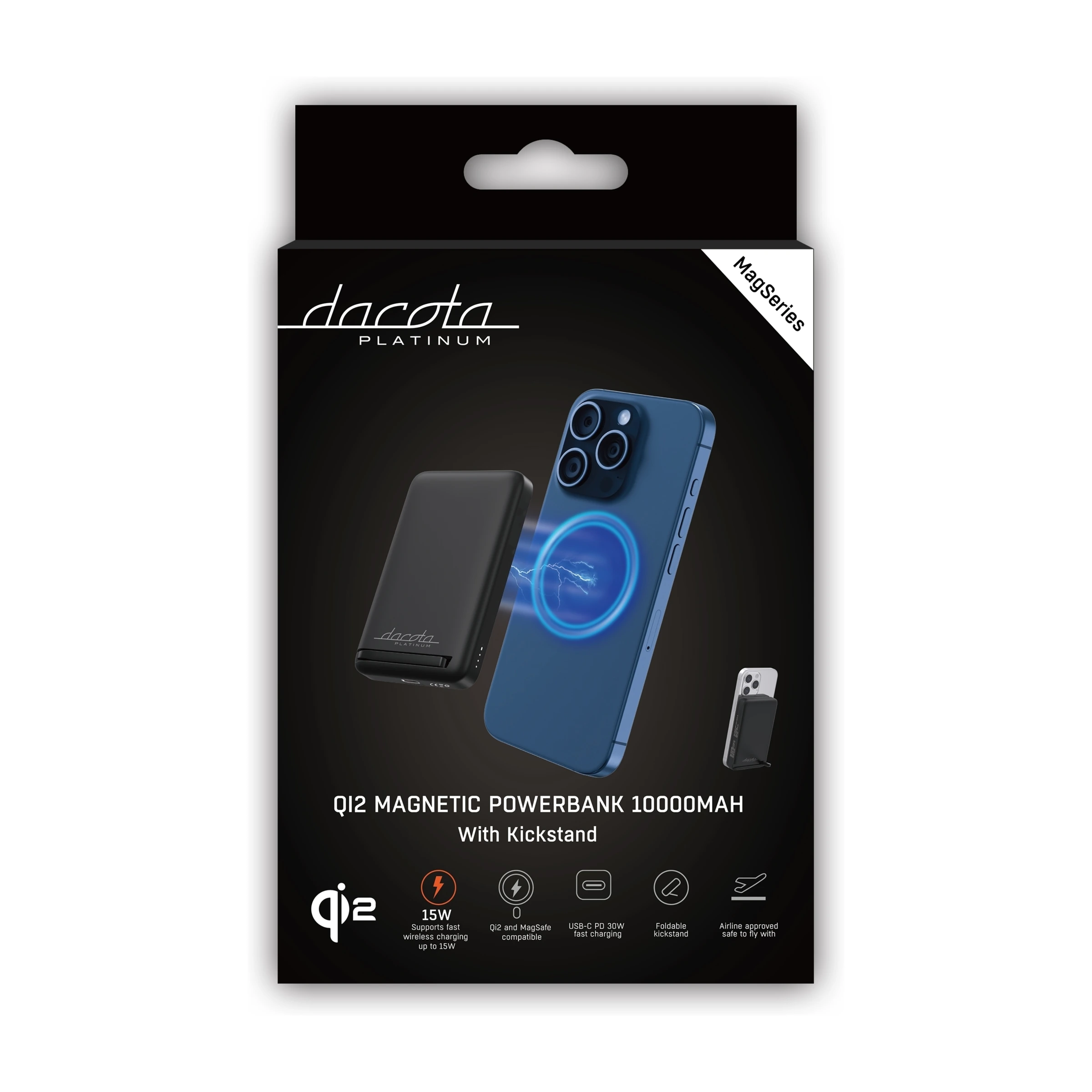 Dacota Platinum Qi2 magnetisk powerbank 10 000 mAh billede 3