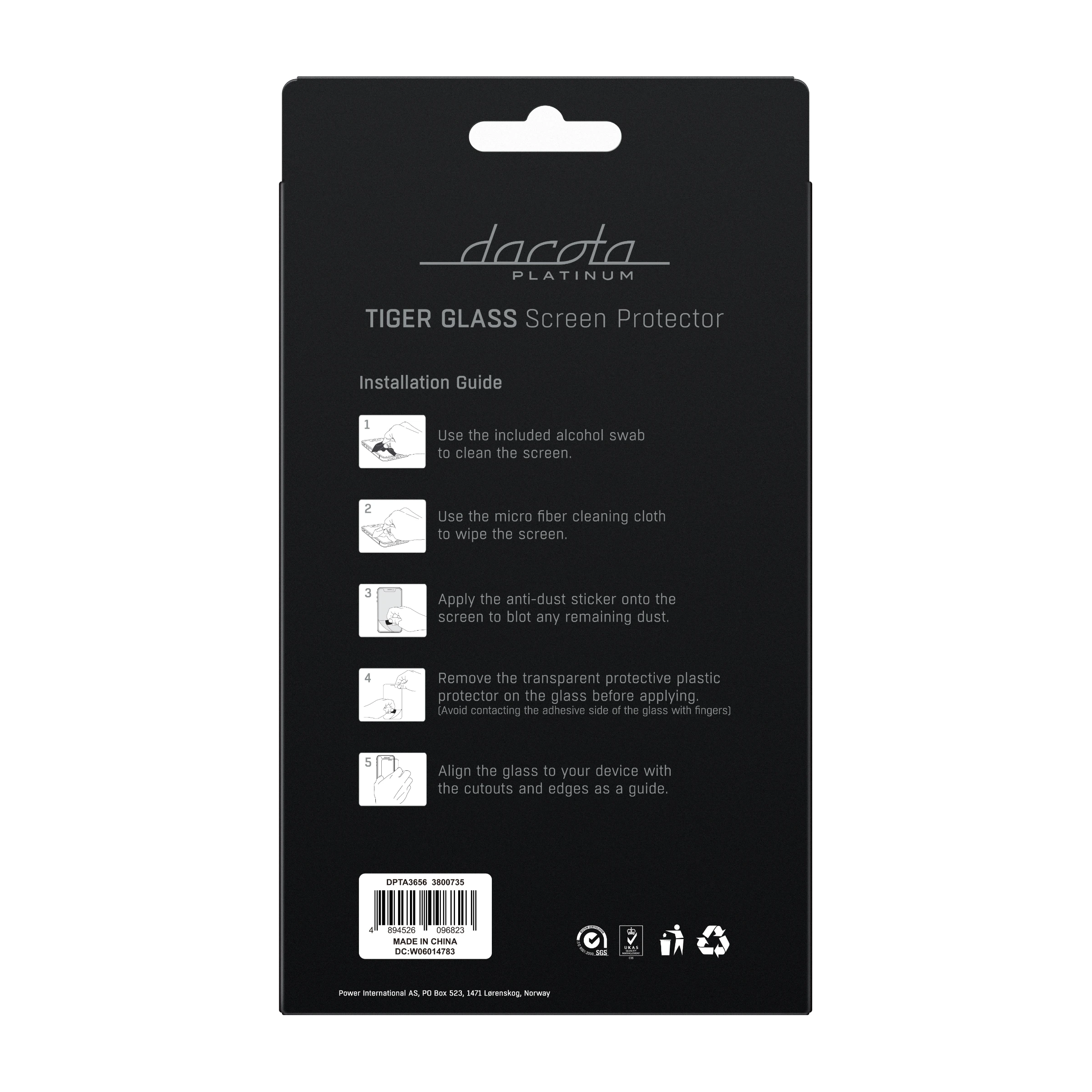Dacota Platinum Samsung Galaxy A56/36 Tiger Glass skærmbeskytter, sort billede 4
