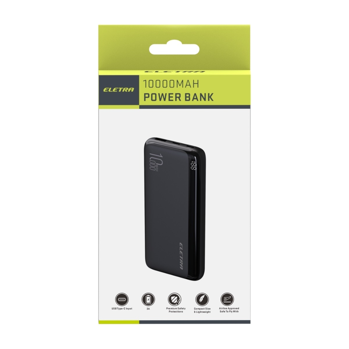 Eletra P10 powerbank 10 000 mAh, sort billede 3