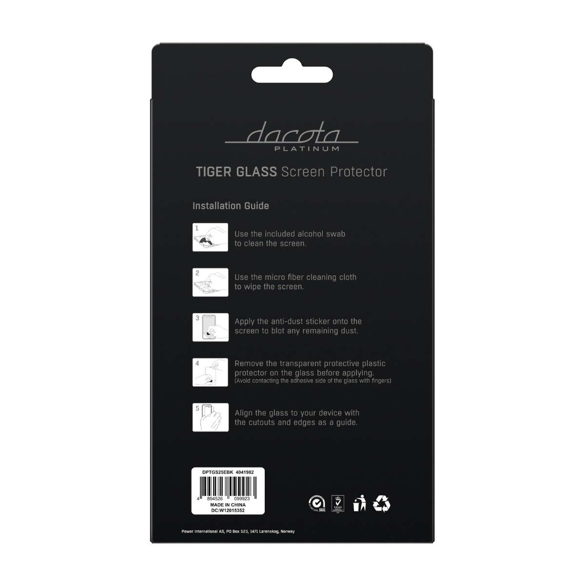 Dacota Platinum Samsung Galaxy S25 Edge Tiger Glass skærmbeskytter, sort billede 3