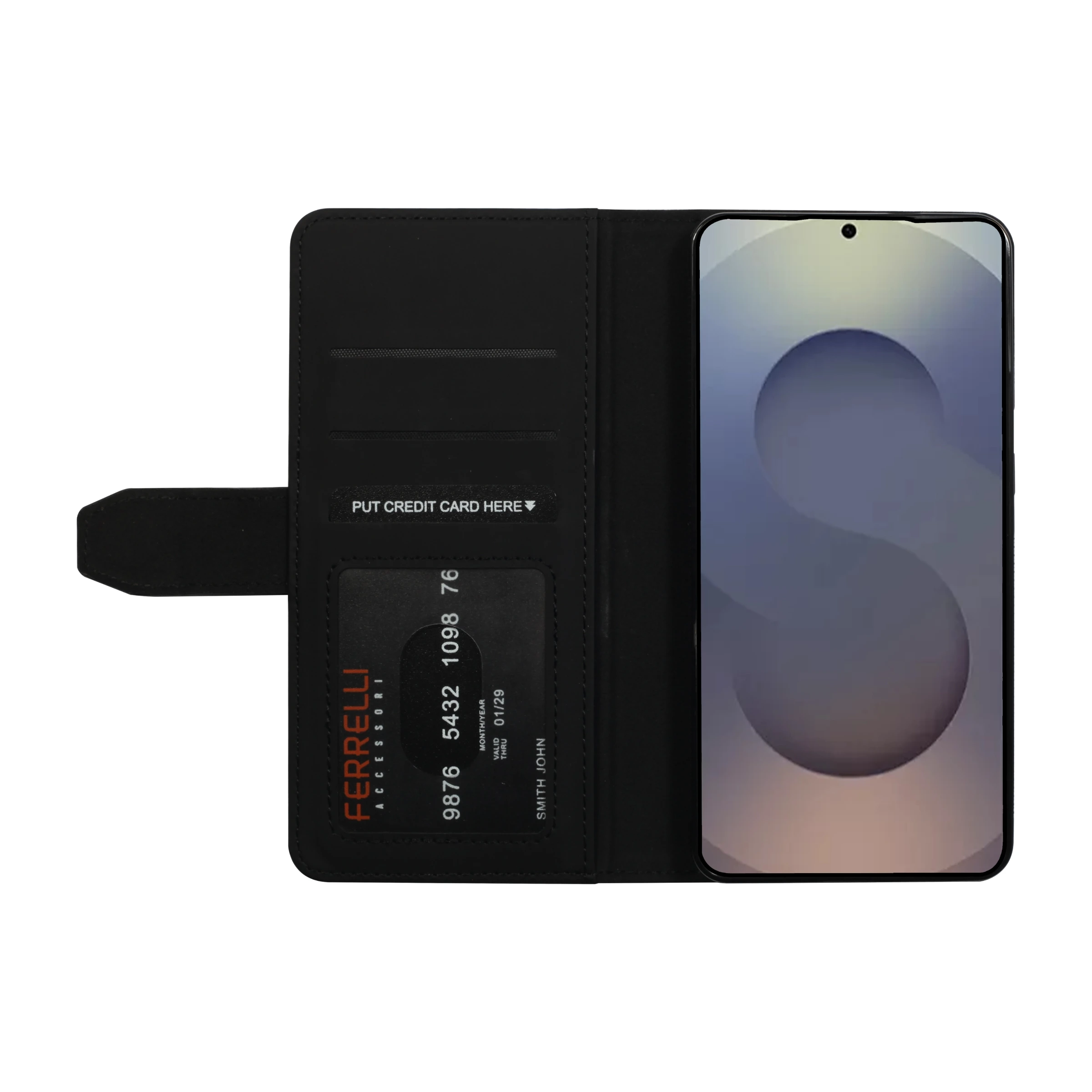 Ferrelli Samsung Galaxy S25 Edge Duo Flip cover, sort billede 2
