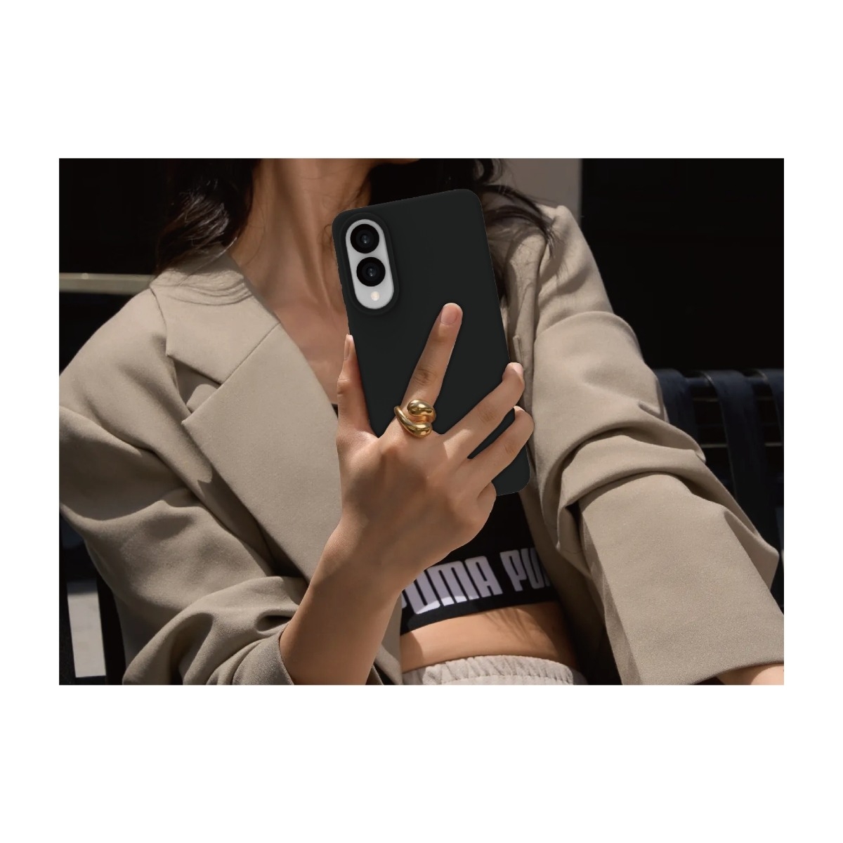 Ferrelli Samsung Galaxy S25 Edge MagSafe-kompatibelt flydende silikone cover, sort billede 1
