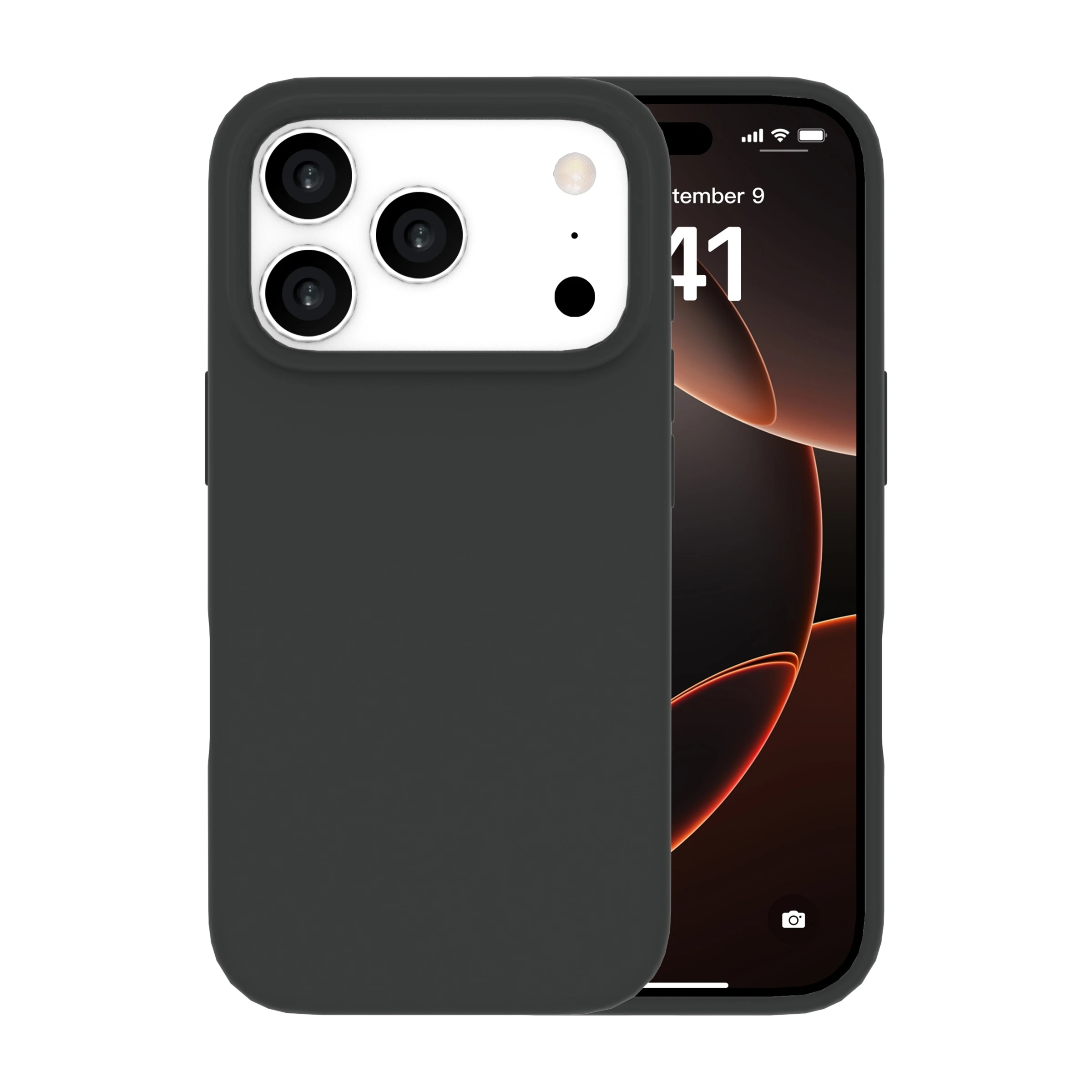 Ferrelli iPhone 17 Pro magnetisk Liquid silikone-cover, sort billede 4