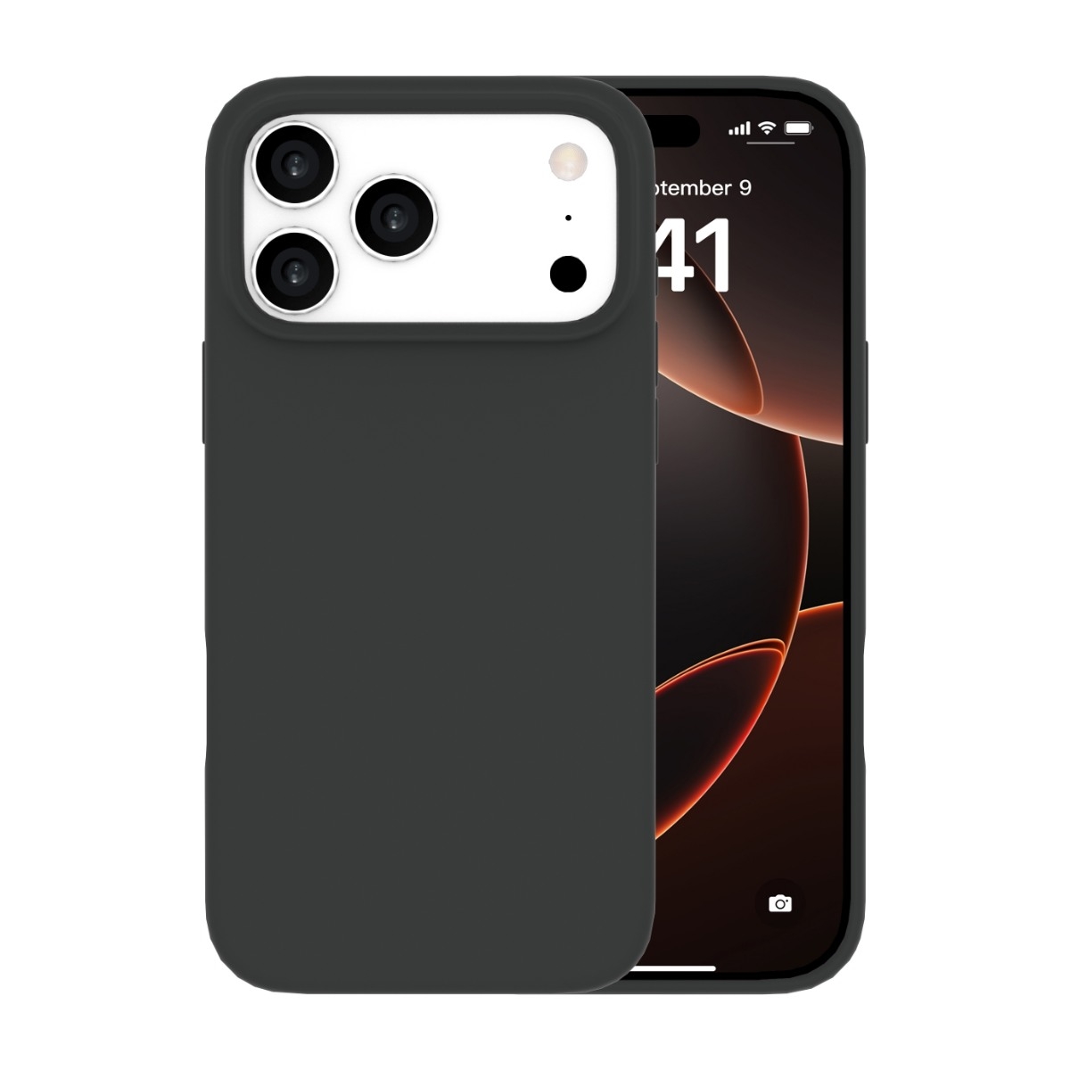 Ferrelli iPhone 17 Pro Max magnetisk Liquid silikone-cover, sort billede 2