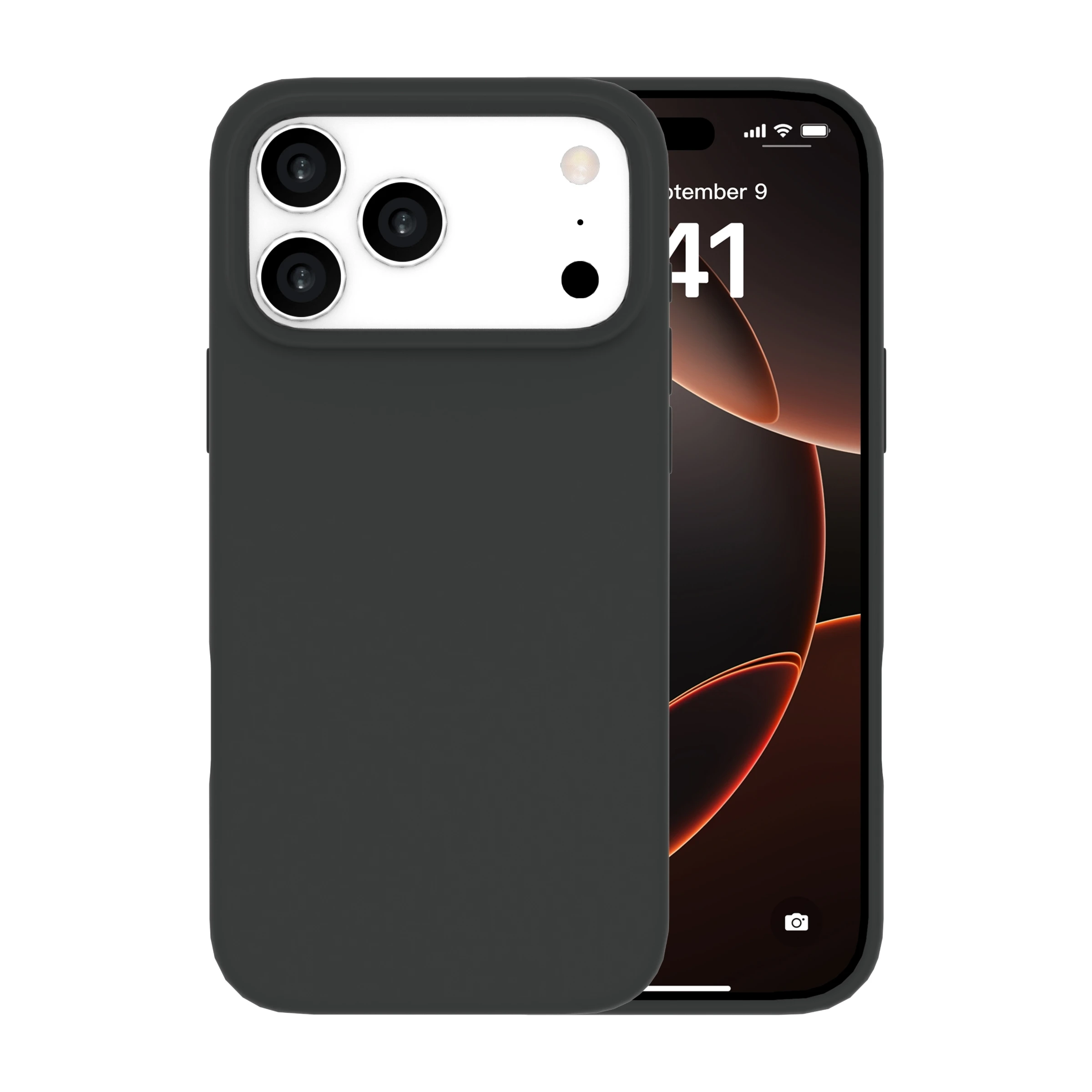 Ferrelli iPhone 17 Pro Max magnetisk Liquid silikone-cover, sort billede 3