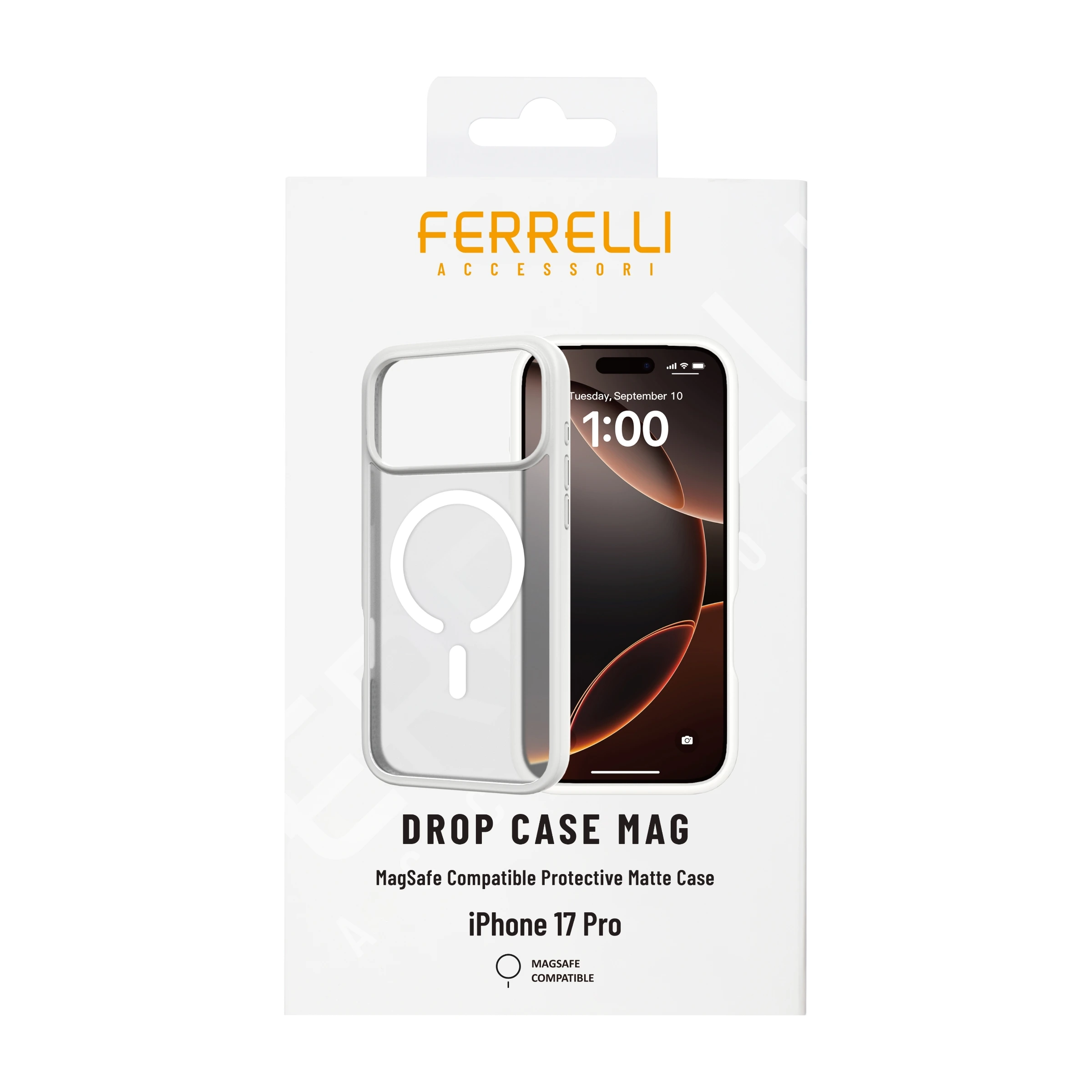 Ferrelli iPhone 17 Pro Drop Case Mag cover, hvid/grå billede 4