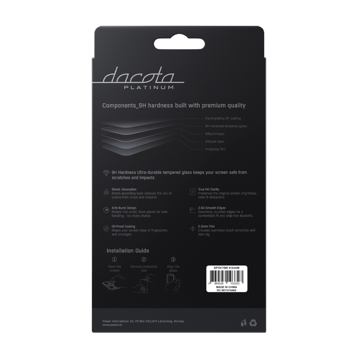 Dacota Platinum Samsung Galaxy A17/A16/A26 Tiger Glass skærmbeskytter, sort billede 3