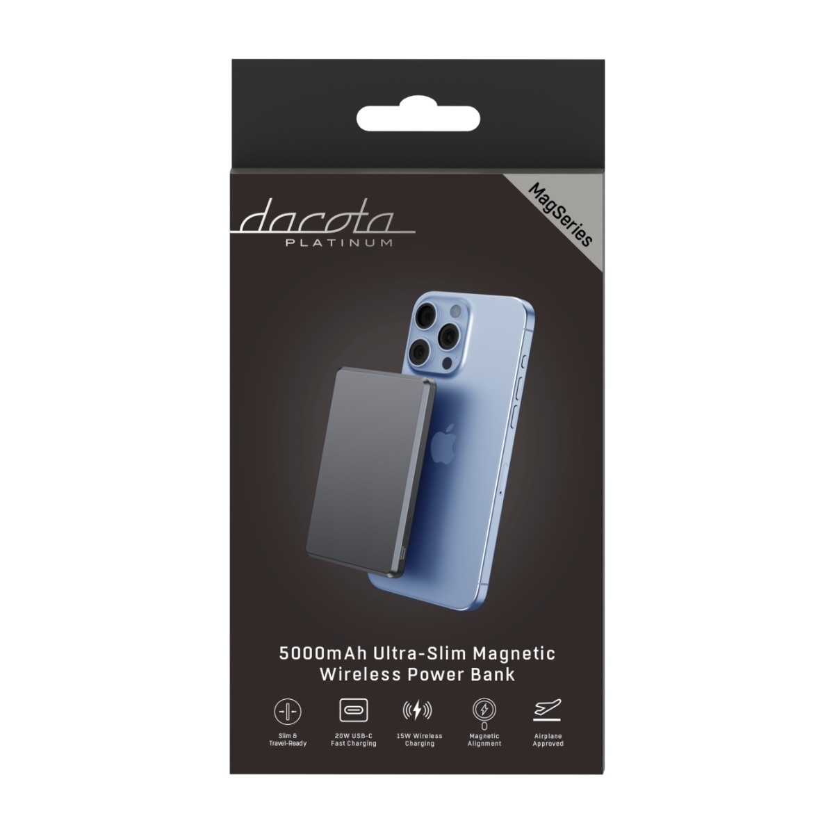 Dacota Platinum MagSeries 5000mAh magnetisk powerbank billede 3