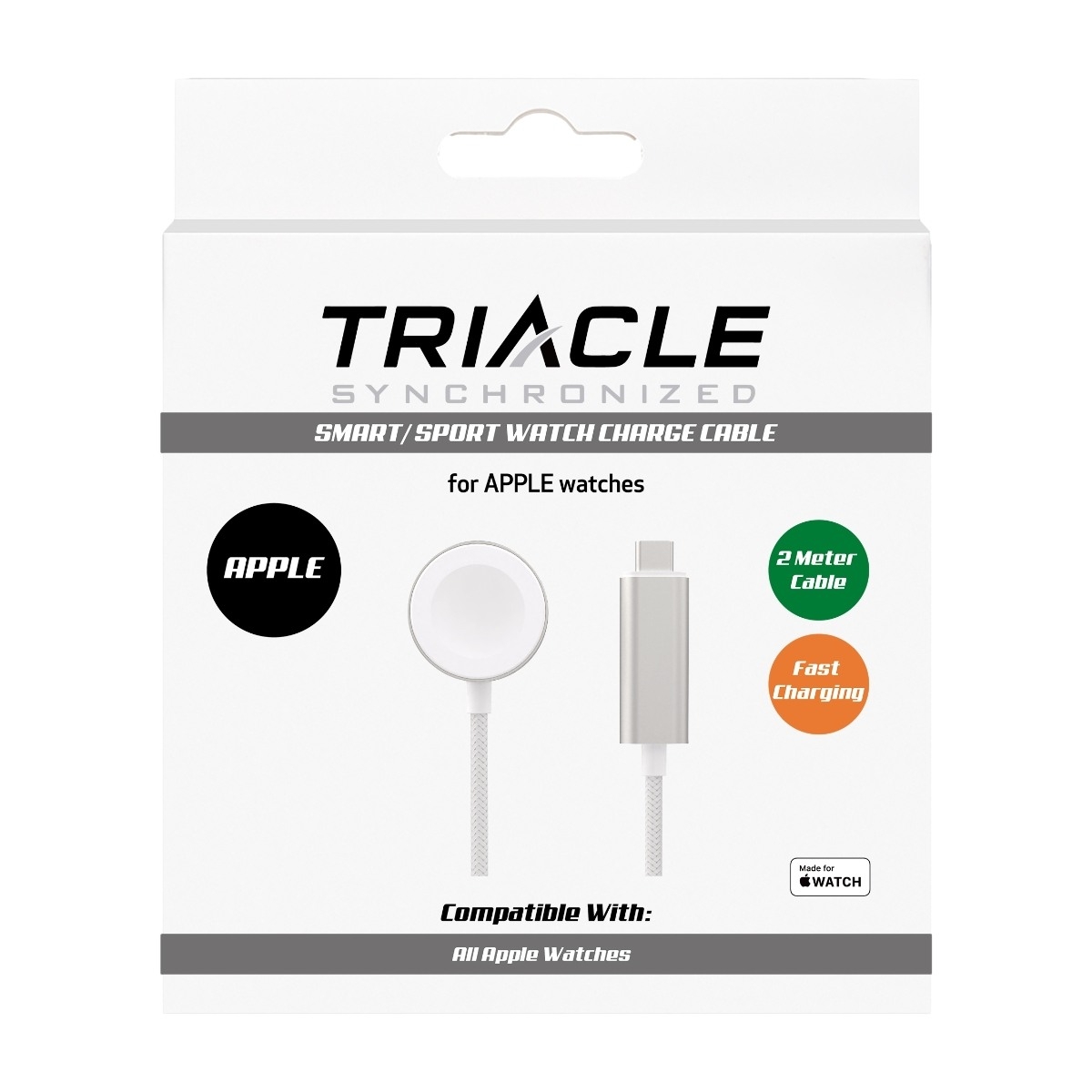 Triacle trådløs oplader Apple Watch 2M, hvid billede 2