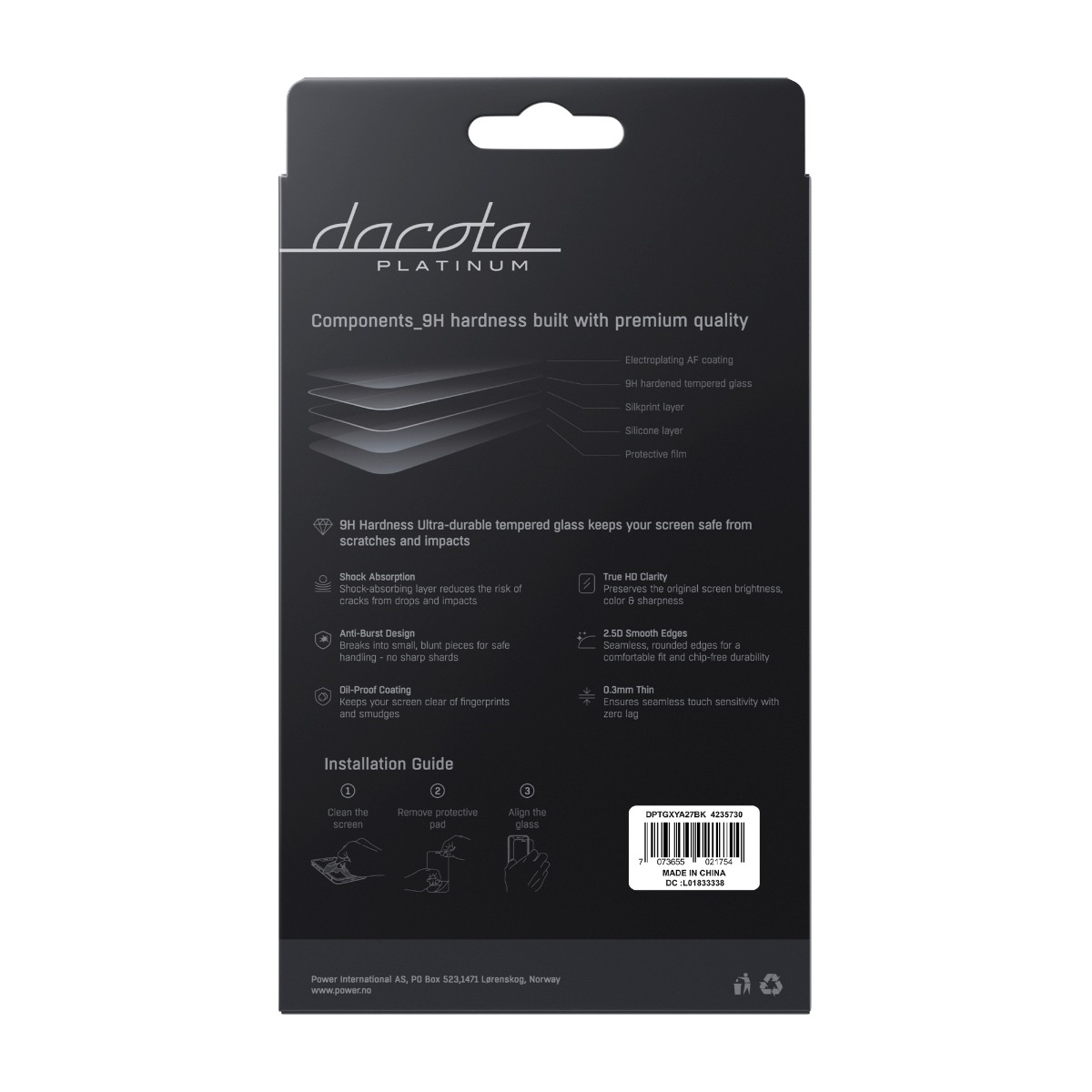 Dacota Platinum Samsung Galaxy A27 Tiger Glass skærmbeskytter, sort billede 3