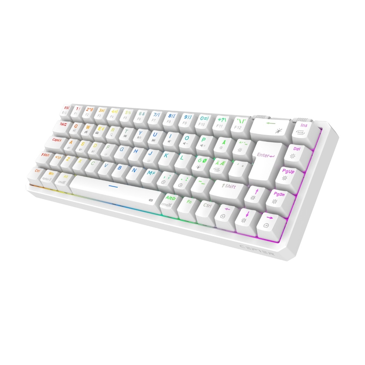 Cepter Explorer Mini trådløst gaming tastatur, hvid billede 3