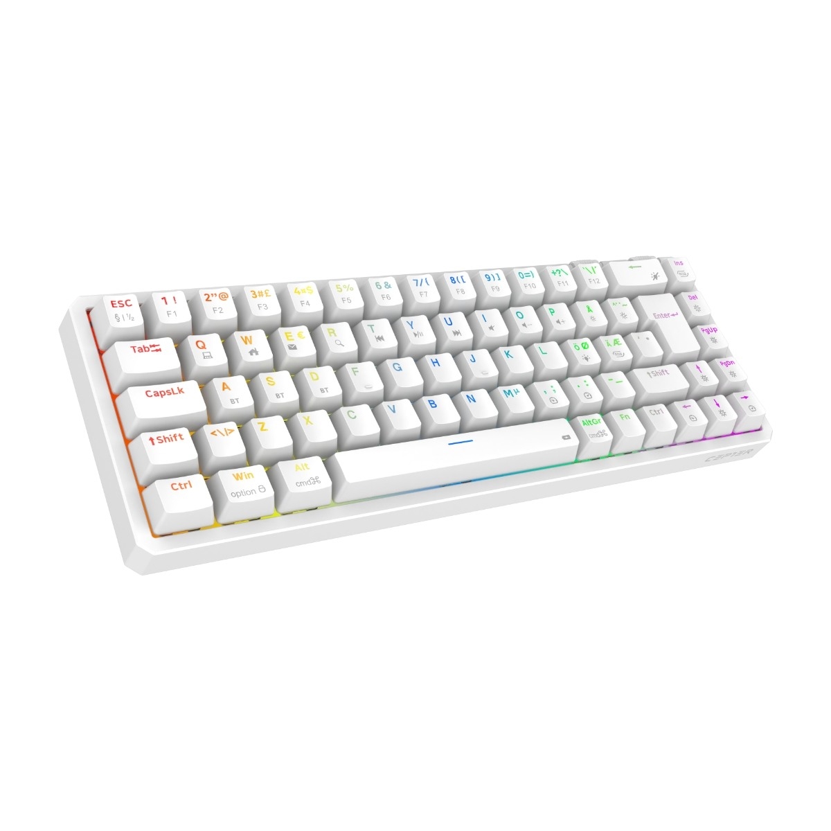 Cepter Explorer Mini trådløst gaming tastatur, hvid billede 2