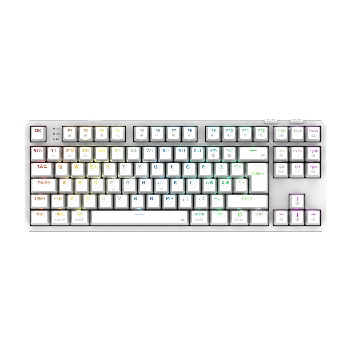 Cepter Cyclops Pro TKL trådløst gaming tastatur, hvid billede 1