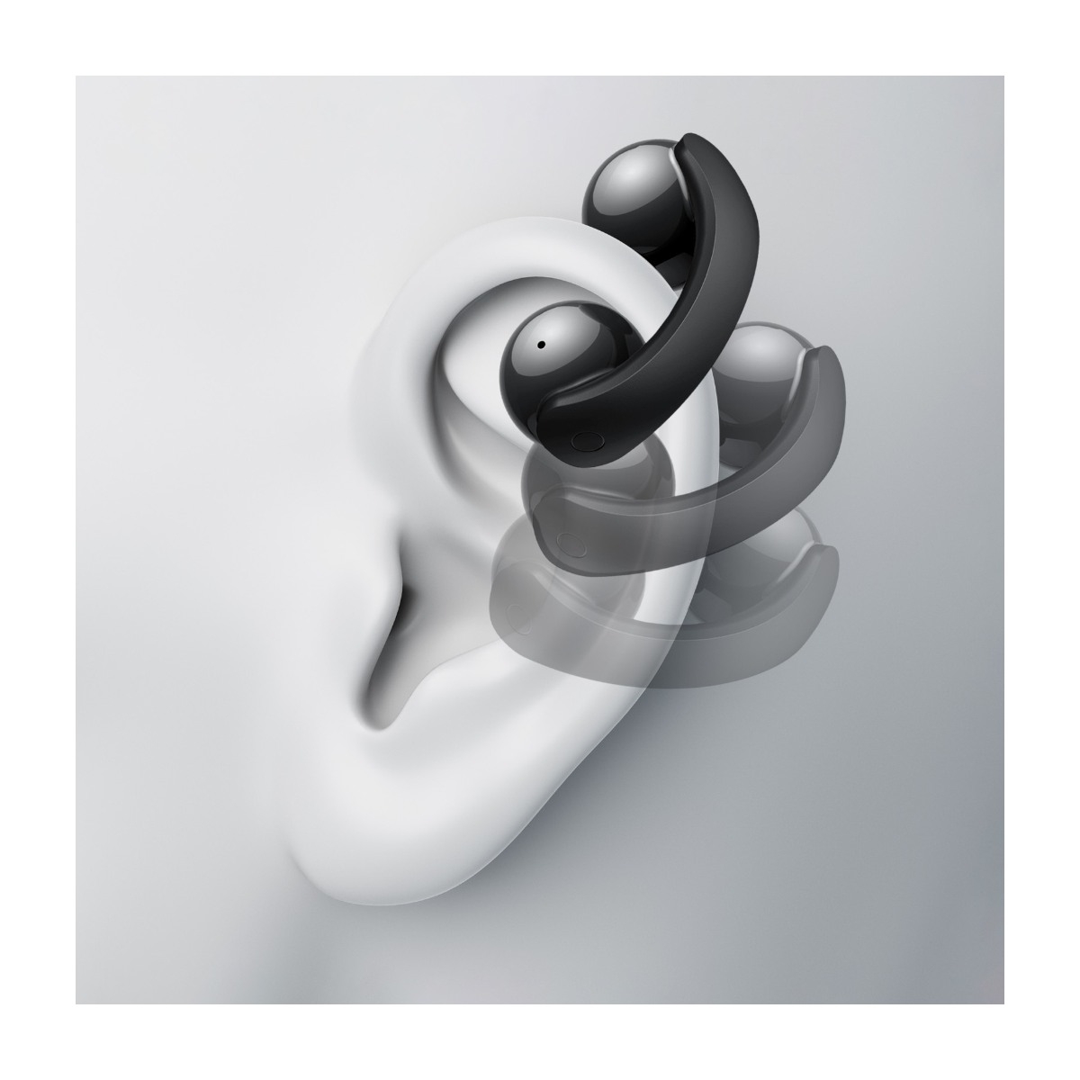 FEEL Clip Open Ear True Wireless hovedtelefoner, sort billede 4