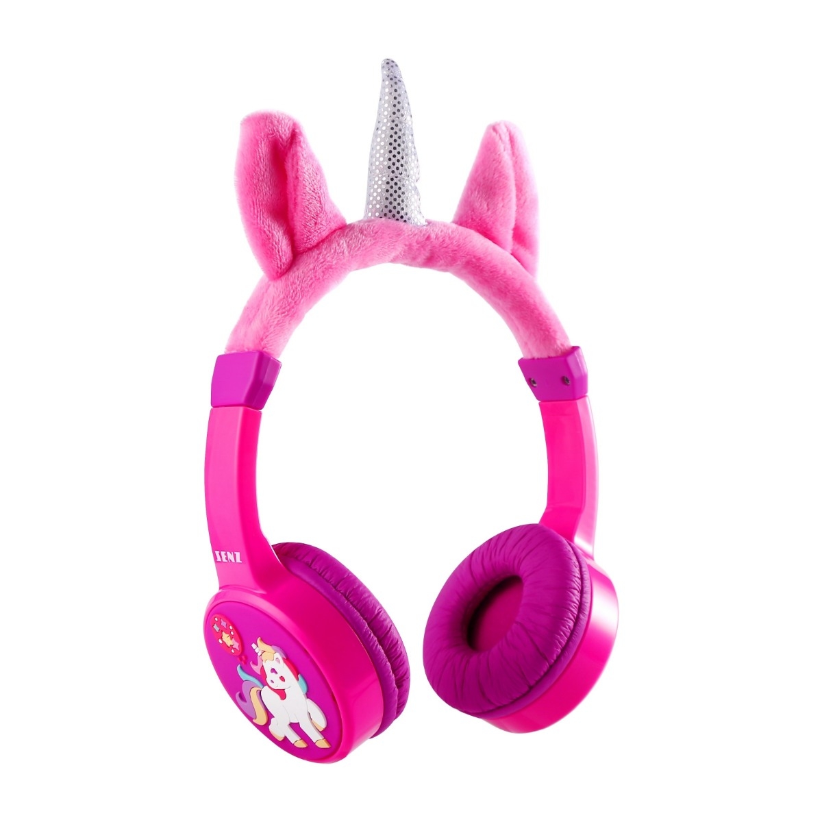 Senz SHPK50BT Bluetooth-hovedtelefoner Unicorn, pink billede 3