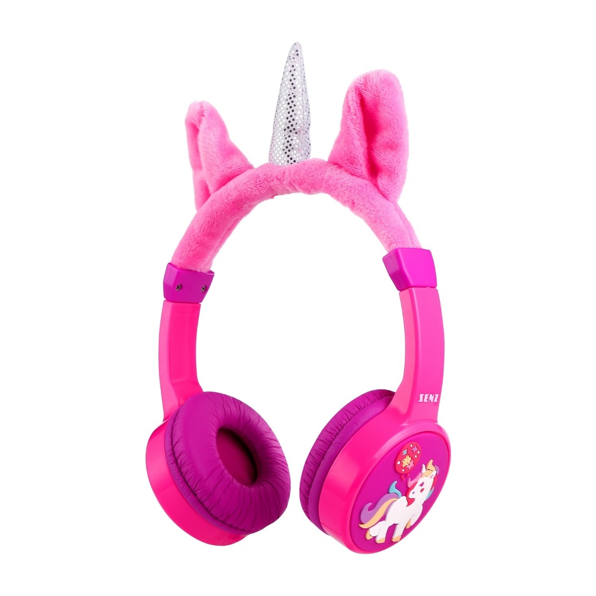 Senz SHPK50BT Bluetooth-hovedtelefoner Unicorn, pink billede 1