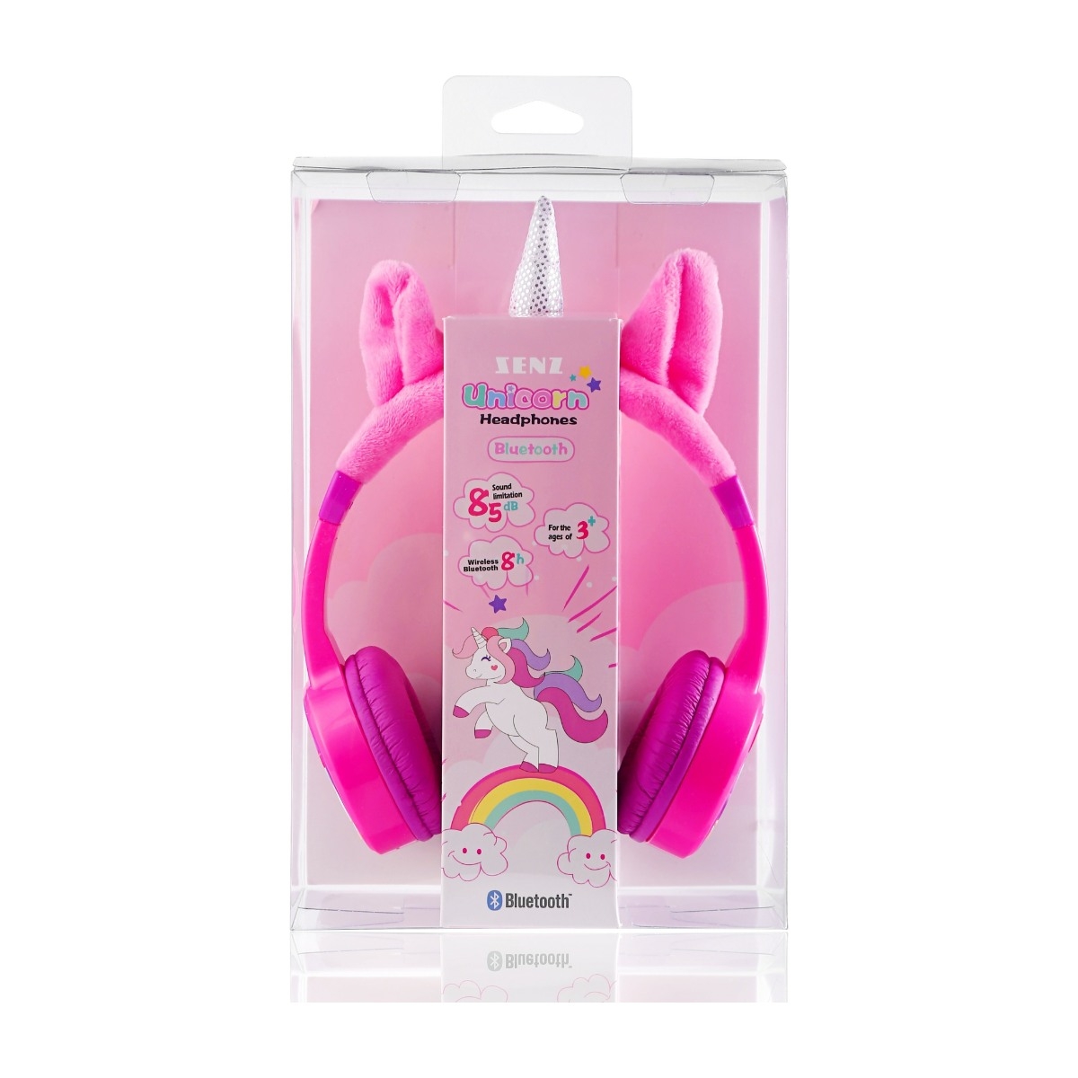 Senz SHPK50BT Bluetooth-hovedtelefoner Unicorn, pink billede 4