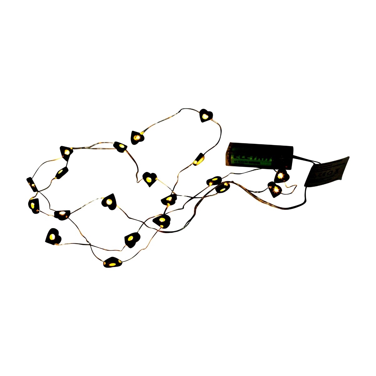 Kulz Deco lyskæde 20 LED, grønt hjerte billede 2