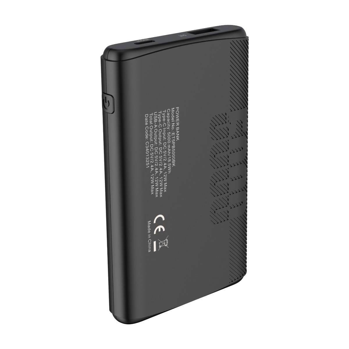 Eletra T5 powerbank 5000 mAh, sort billede 3