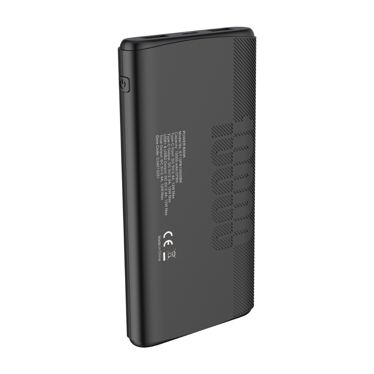 Eletra T10 powerbank 10.000 mAh, sort billede 4