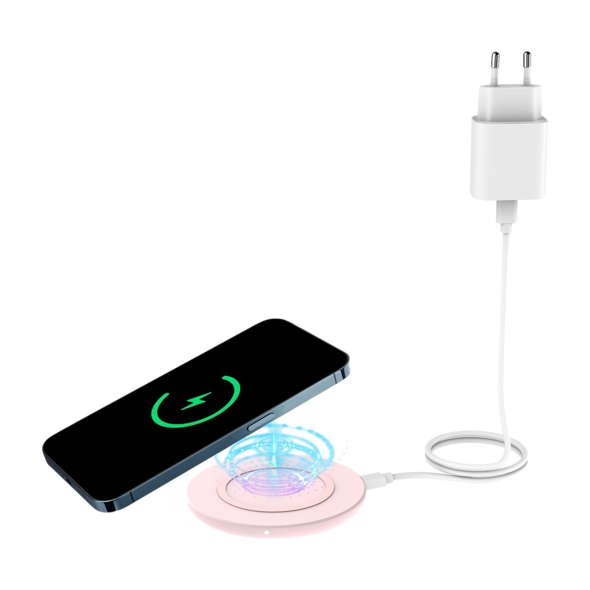 Dacota Platinum trådløs oplader 15 W Kit, lyserød billede 1