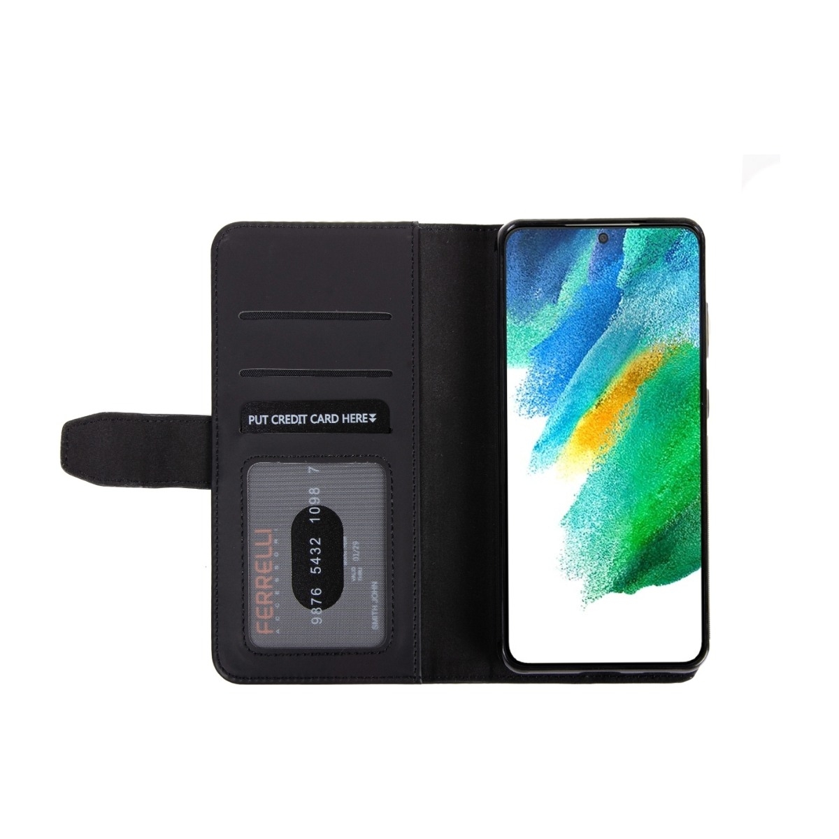 Ferrelli Duo Flip Cover Samsung Galaxy S21 Fe, sort billede 3