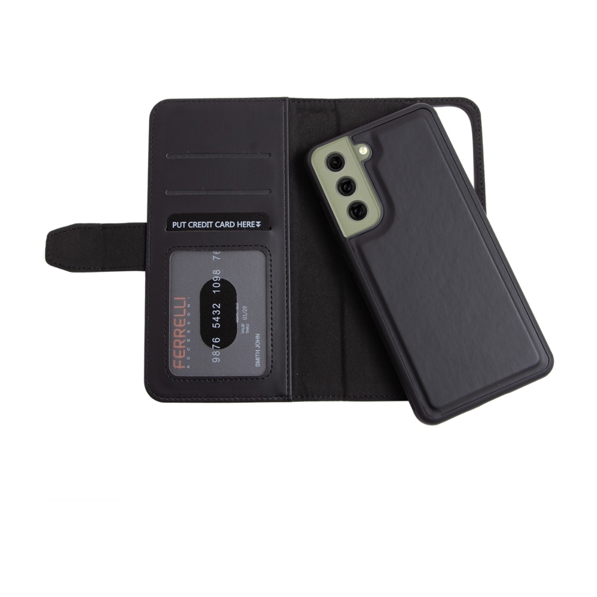 Ferrelli Duo Flip Cover Samsung Galaxy S21 Fe, sort billede 4