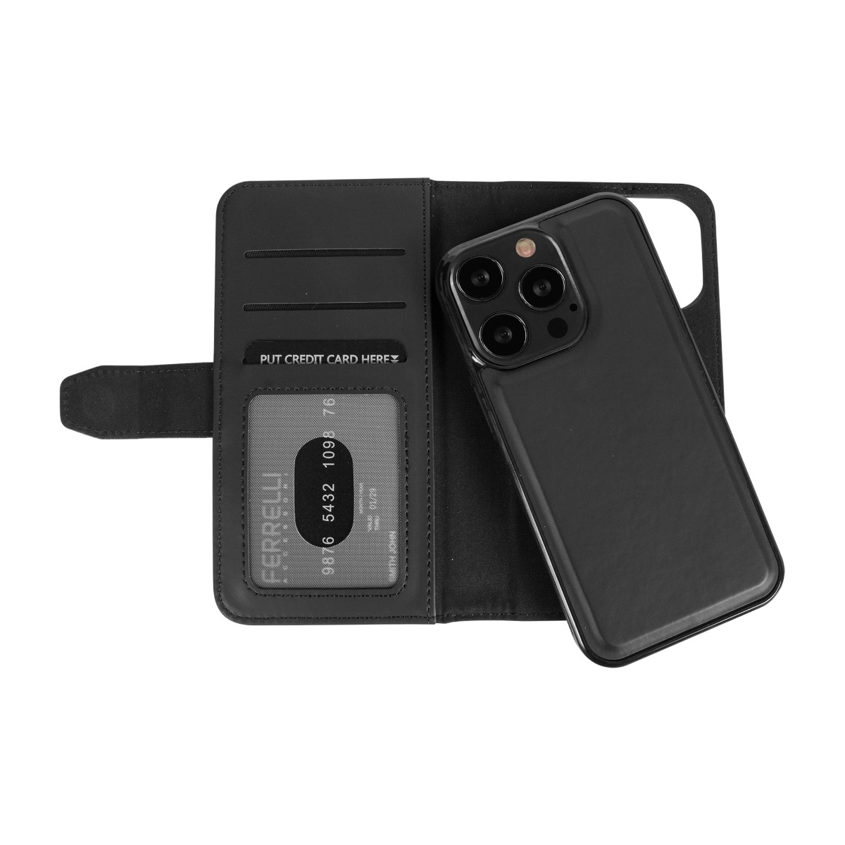 Ferrelli Duo Flip Cover iPhone 13 Pro, sort billede 4