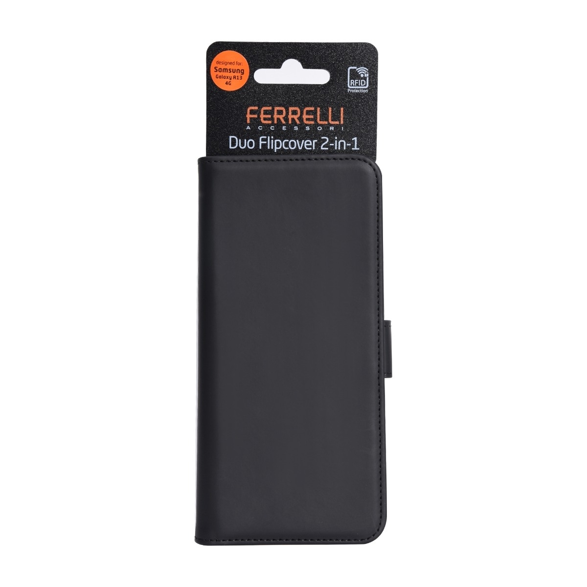 Ferrelli Samsung Galaxy A13 4G Duo Flip Cover, sort billede 4