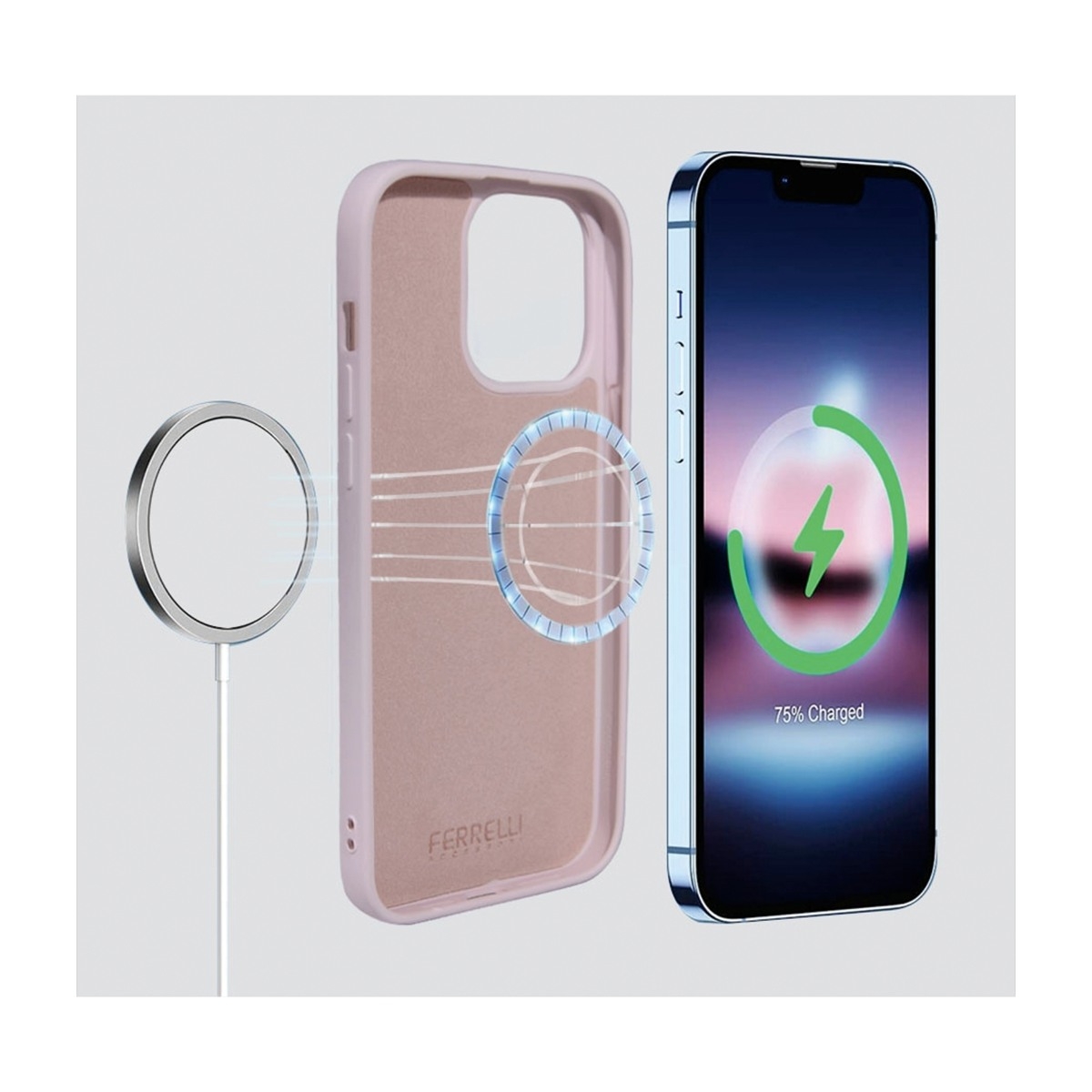 Ferrelli magnetisk silikone-etui iPhone 14 Pro Max, lyserød billede 4