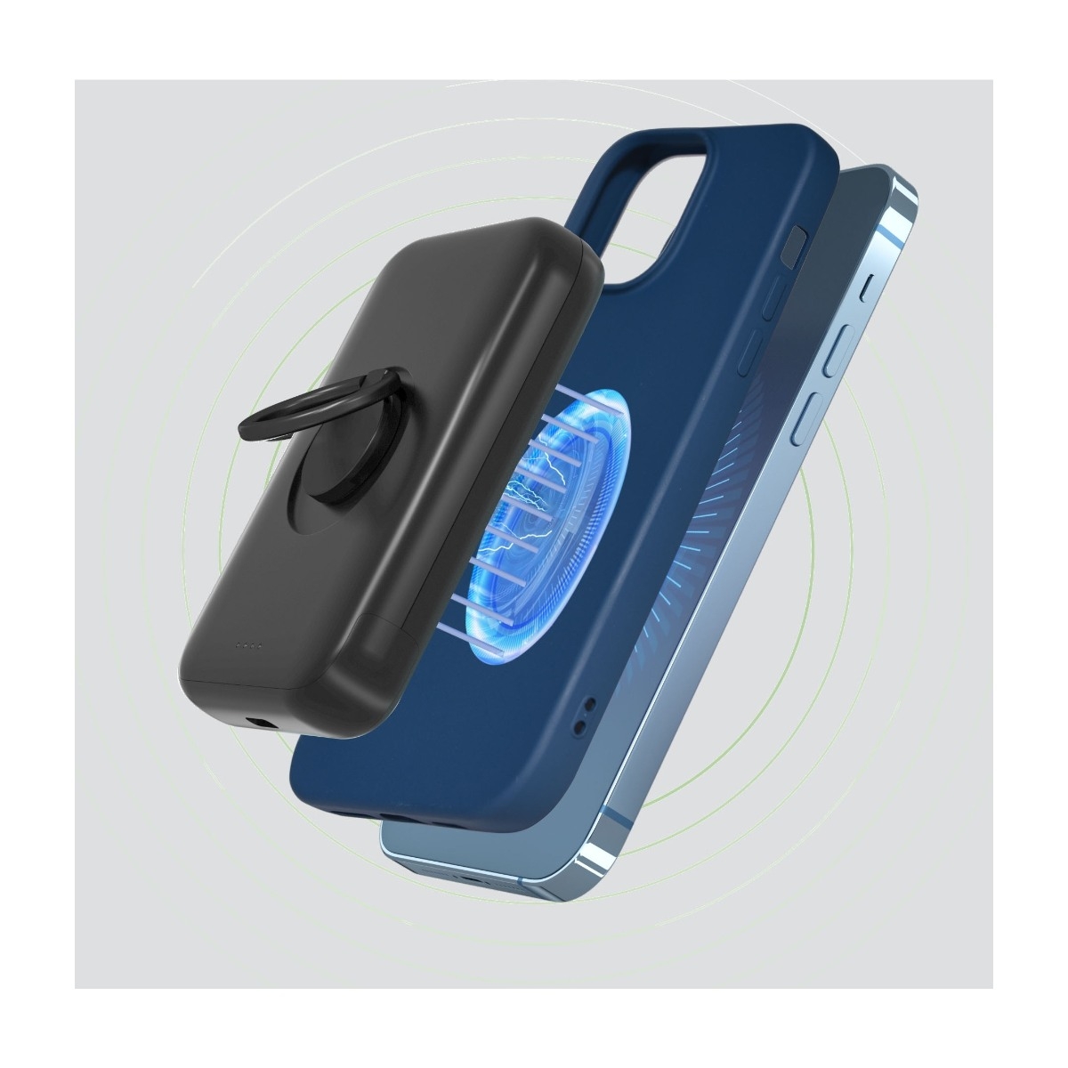Ferrelli magnetisk silikone-etui iPhone 14 Pro, blå billede 3