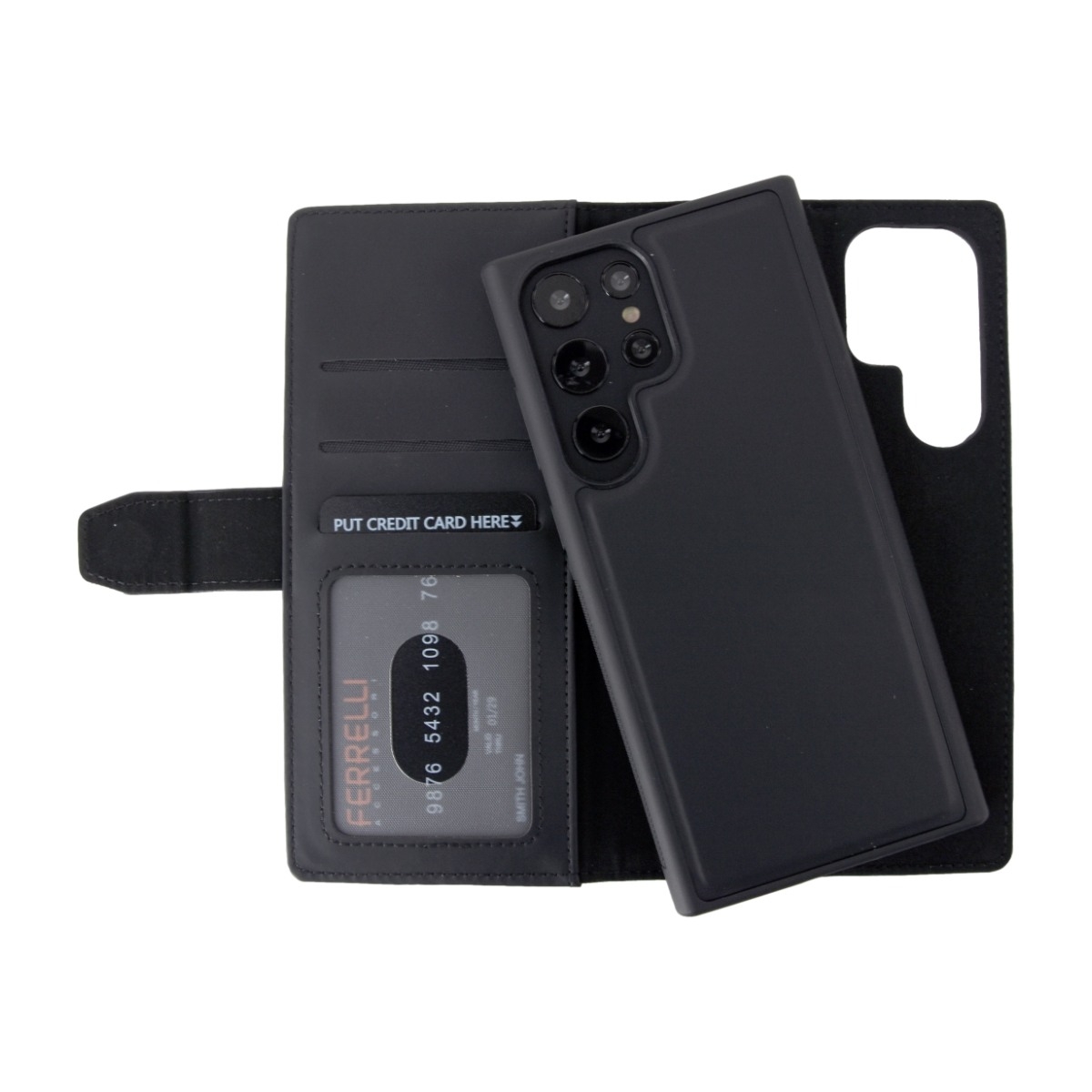 Ferrelli Duo Flip Samsung Galaxy S23 Ultra Etui, sort billede 4